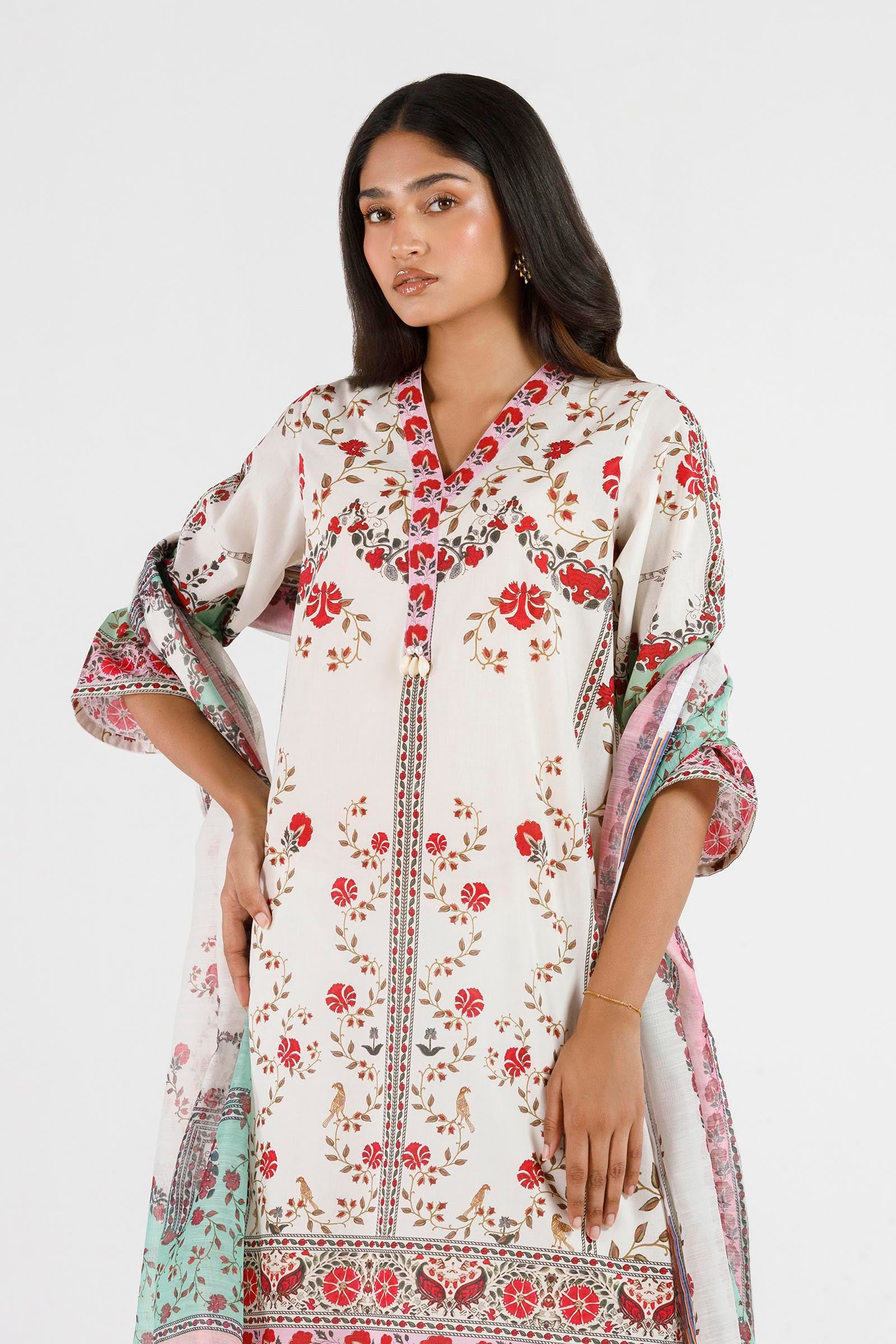 Stitched Printed Lawn Shirt + Dupatta