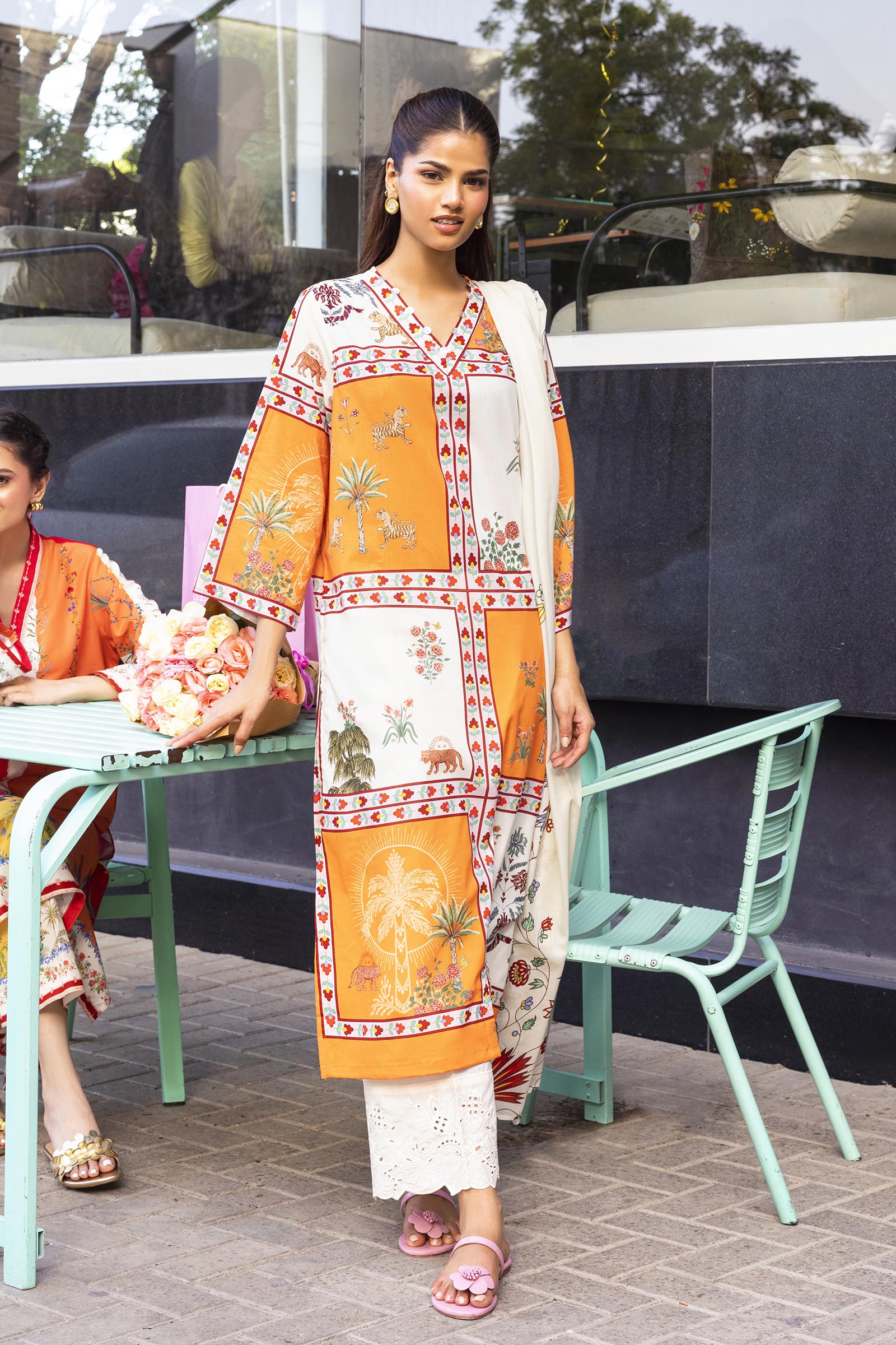 Stitched Printed Lawn Shirt + Dupatta Main image