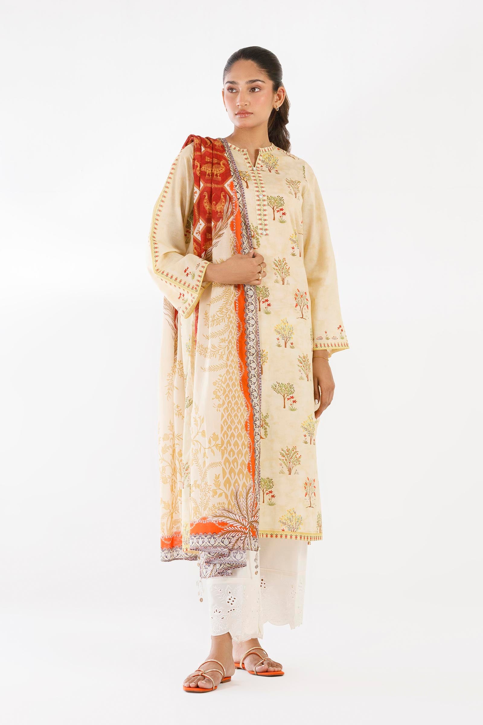 Stitched Printed Lawn Shirt+ Dupatta Main image