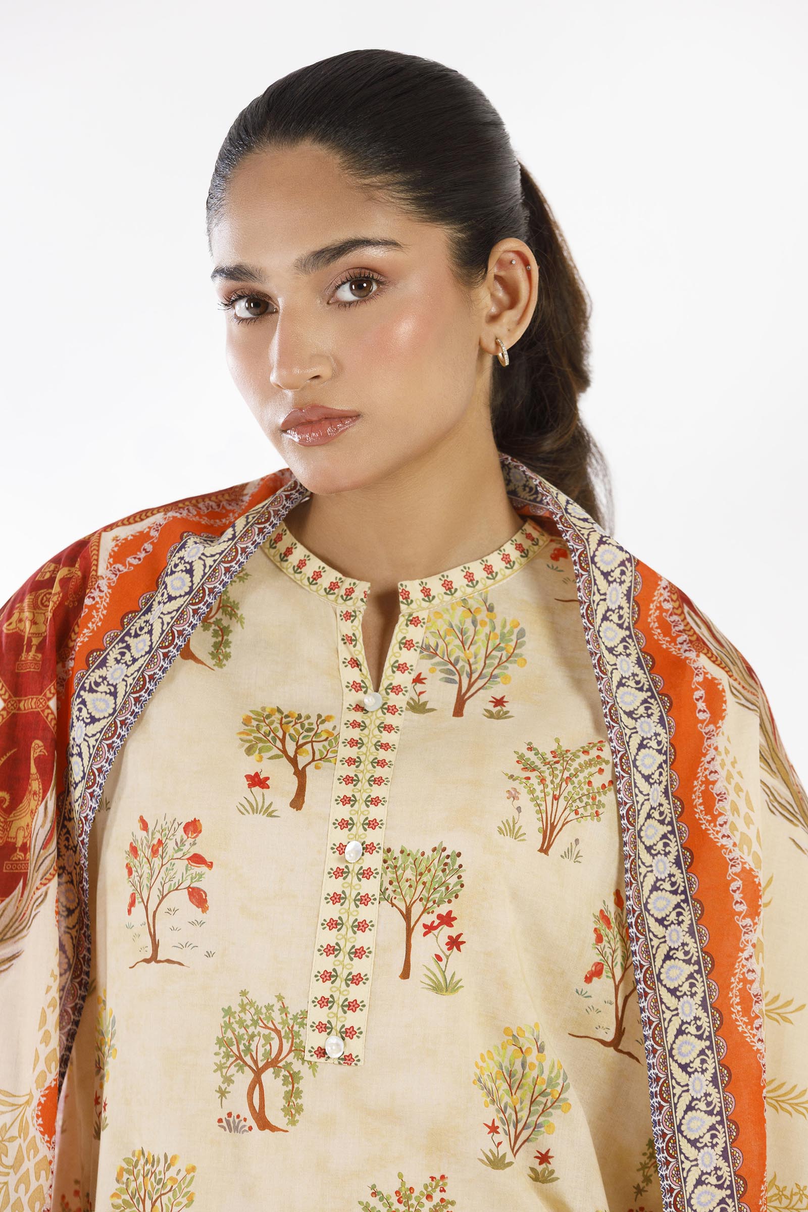 Stitched Printed Lawn Shirt+ Dupatta Secondary image