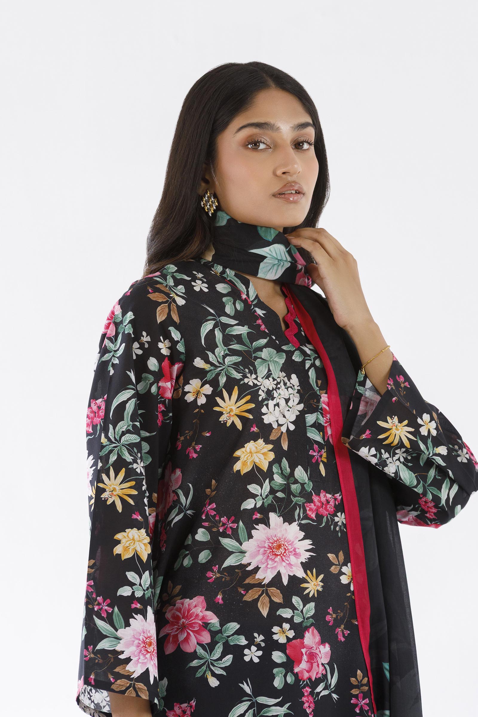 Stitched Printed Lawn Shirt + Dupatta Secondary image