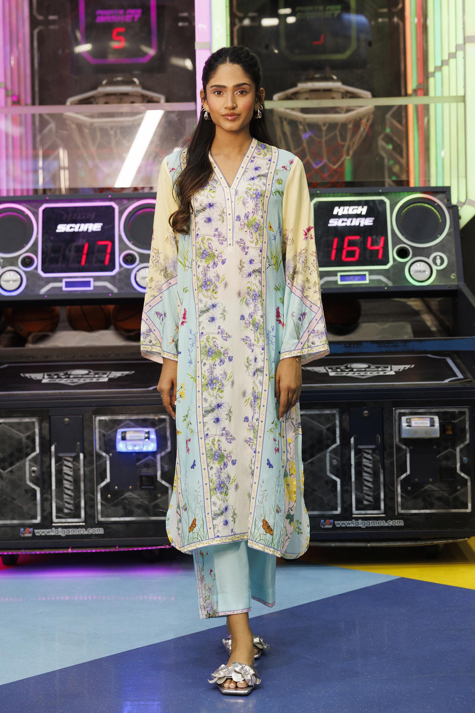 Stitched Printed Linen Shirt + Culotte Main image