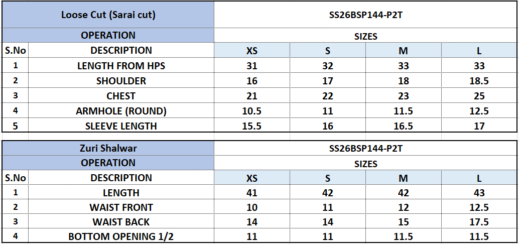 Size Chart