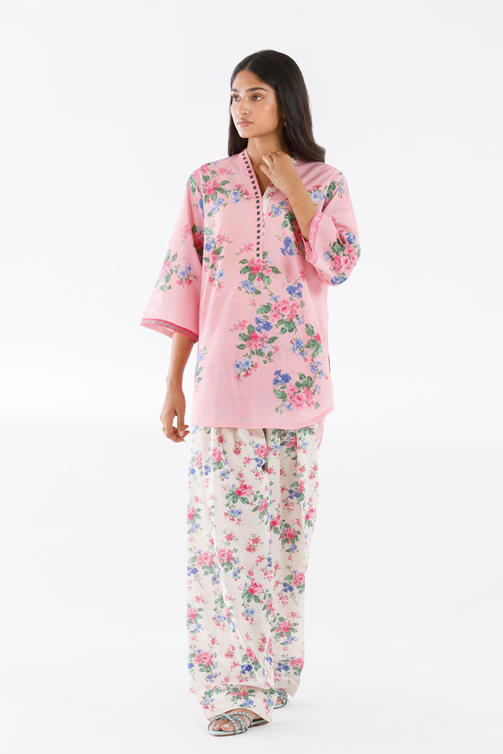 Stitched Printed Lawn Shirt+ Culotte Main image