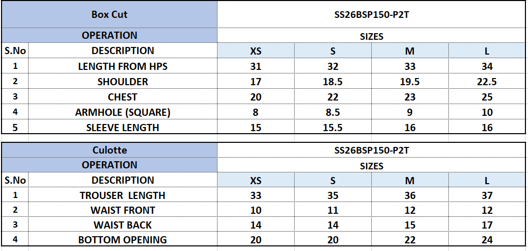 Size Chart