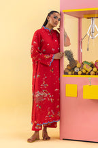 Stitched Printed Basic Viscose Shirt+ Culotte