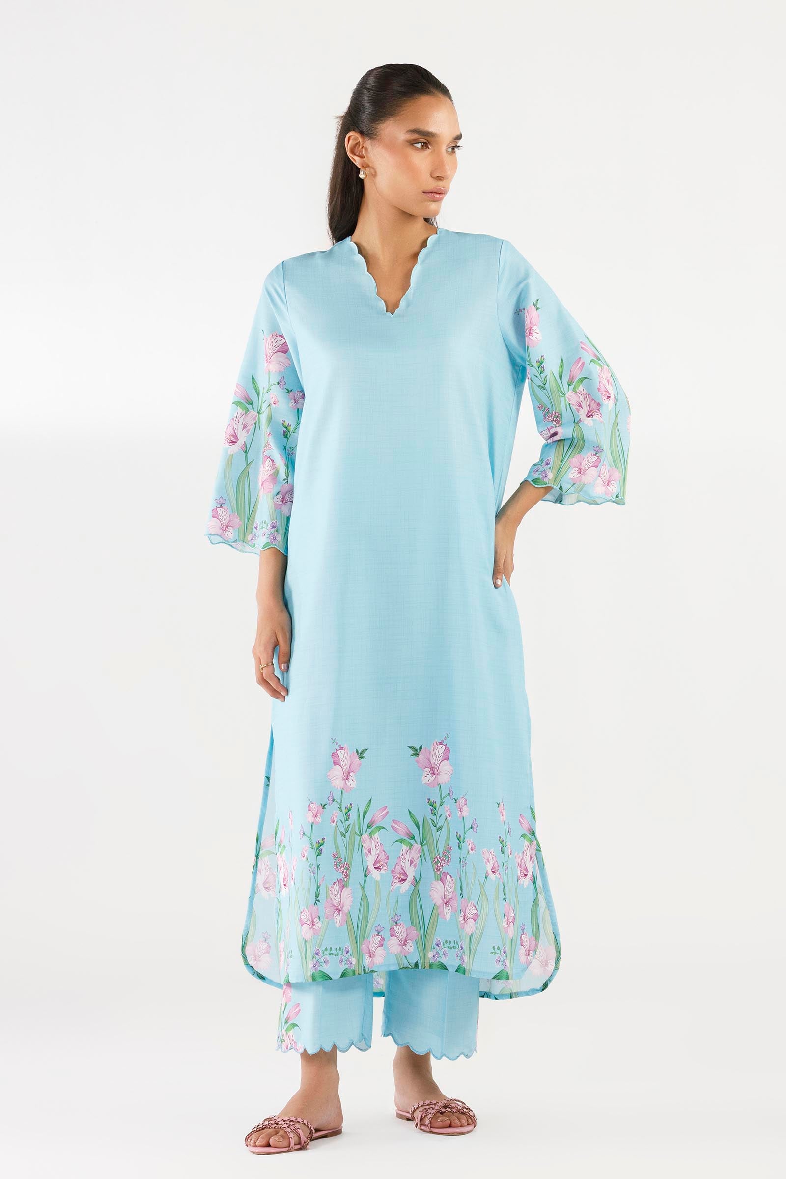 Stitched Printed Viscose Shirt+ Culotte Main image