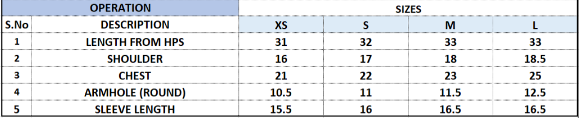 Size Chart