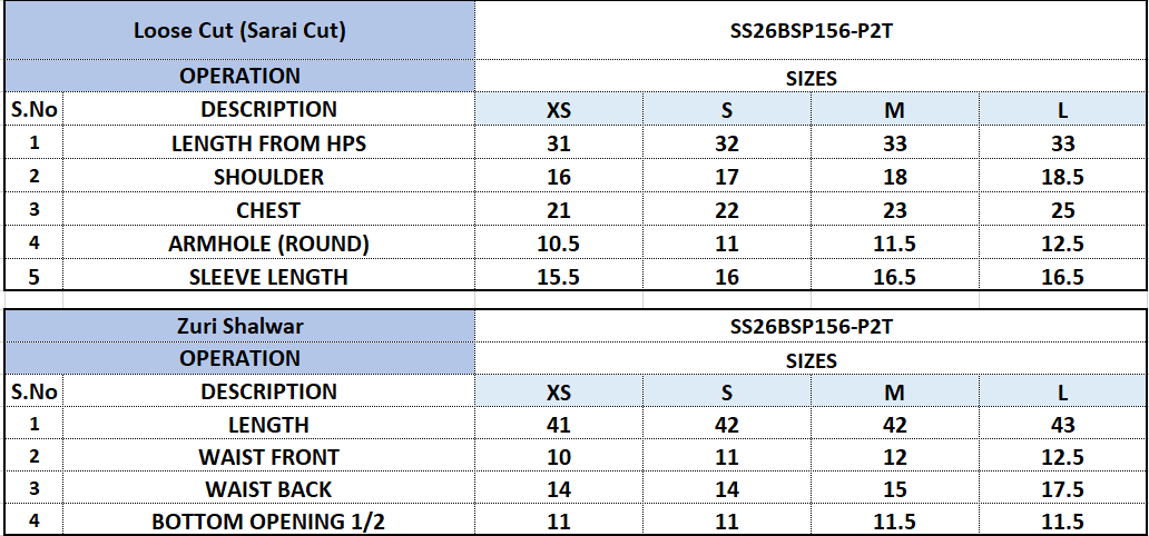 Size Chart