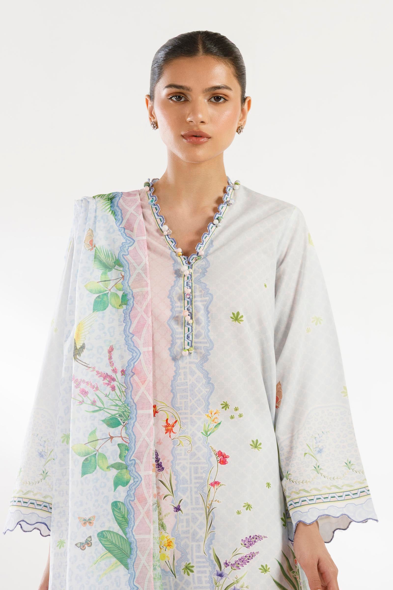 Stitched Printed Lawn Shirt+ Dupatta Secondary image