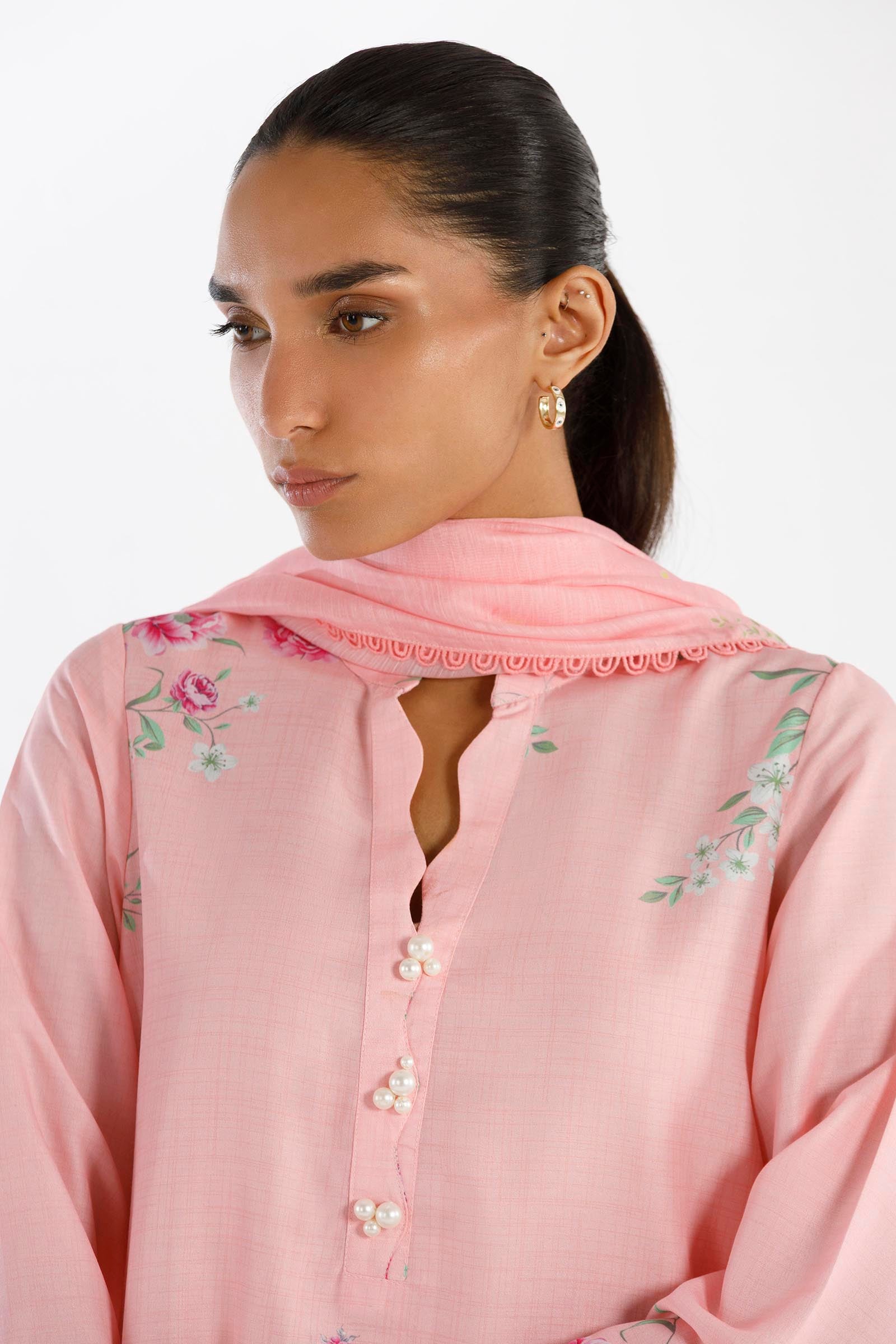 Stitched Printed Viscose Shirt+ Dupatta Secondary image