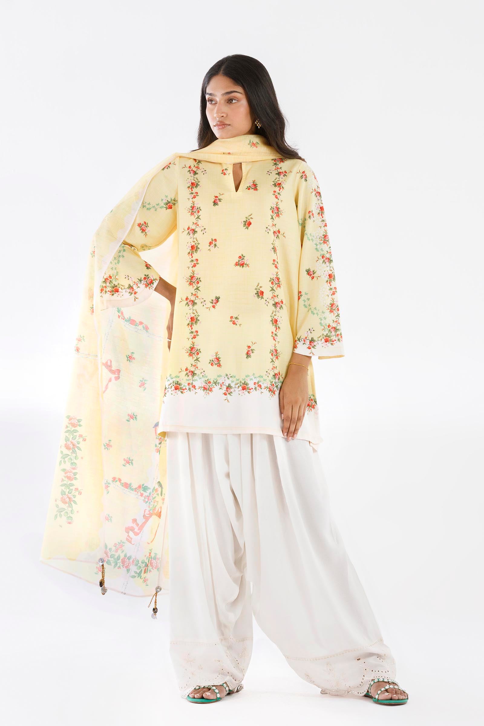 Stitched Printed Viscose Shirt+ Dupatta Main image