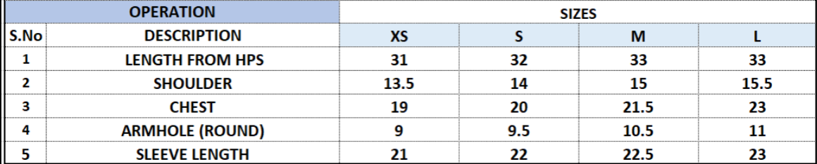 Size Chart