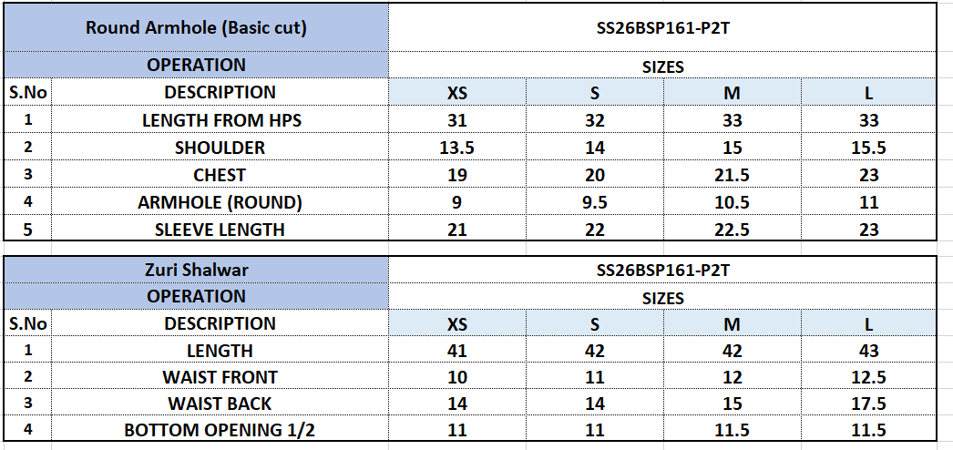 Size Chart