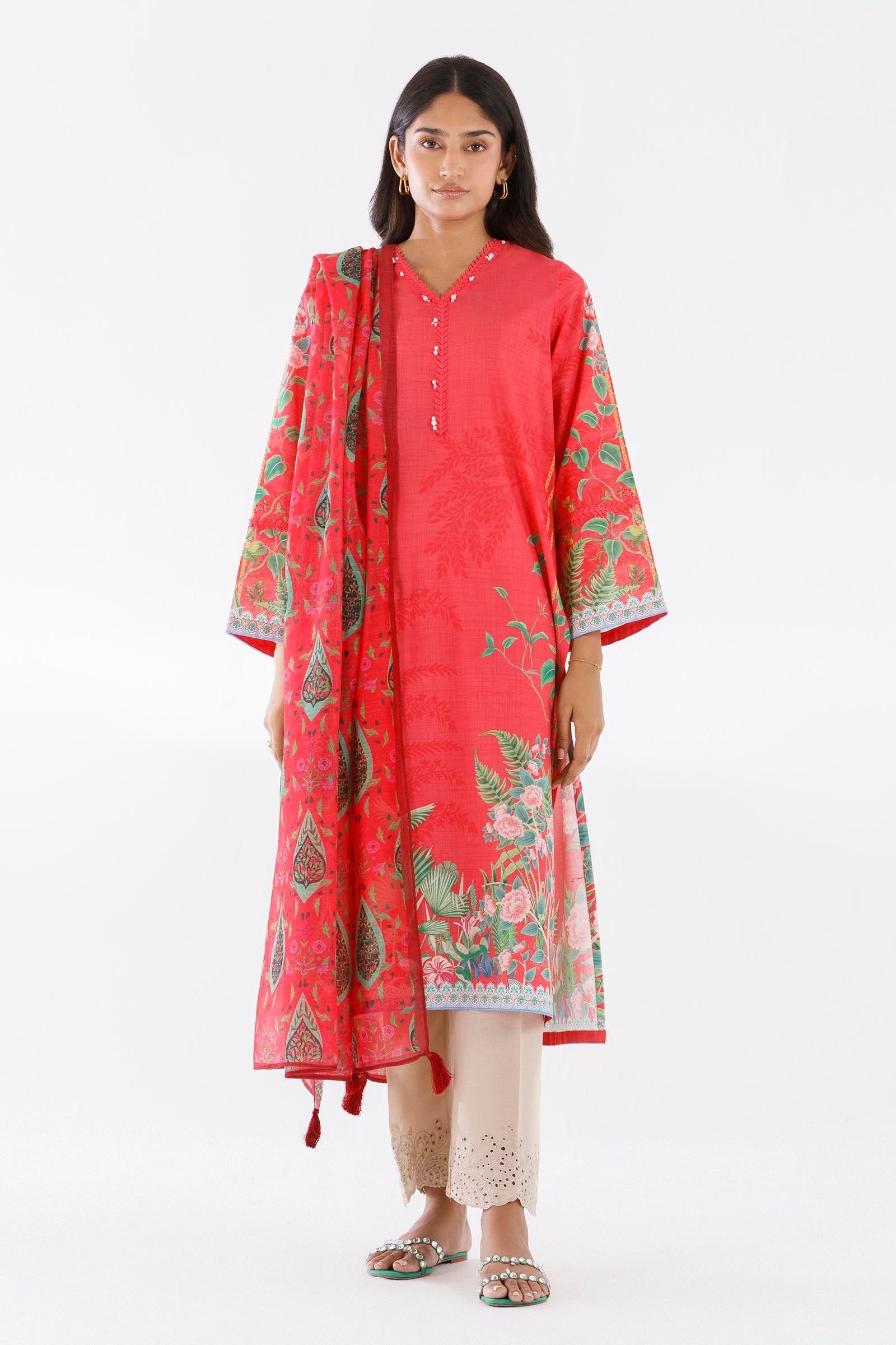 Stitched Printed Lawn Shirt+ Dupatta Main image