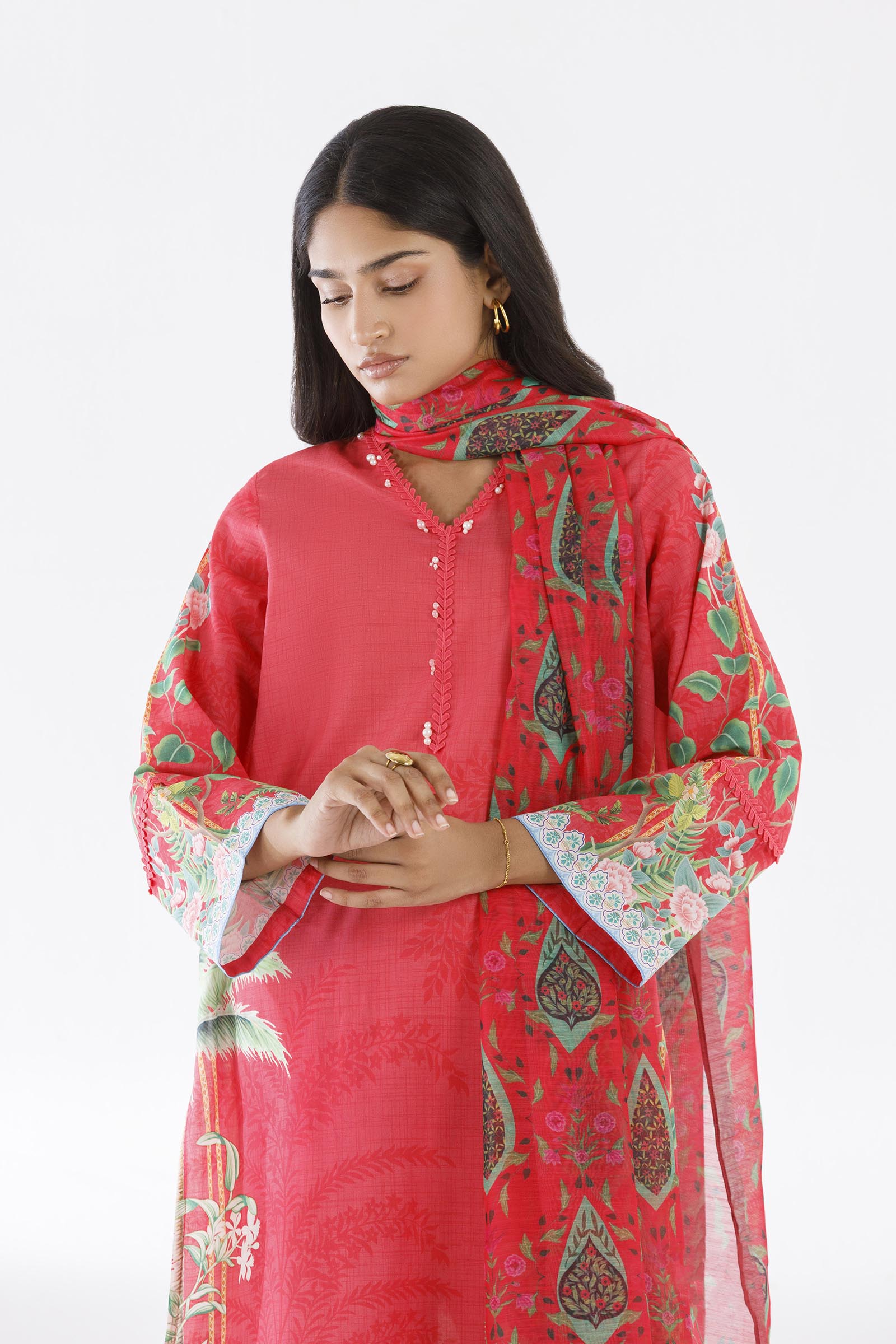 Stitched Printed Lawn Shirt+ Dupatta Secondary image