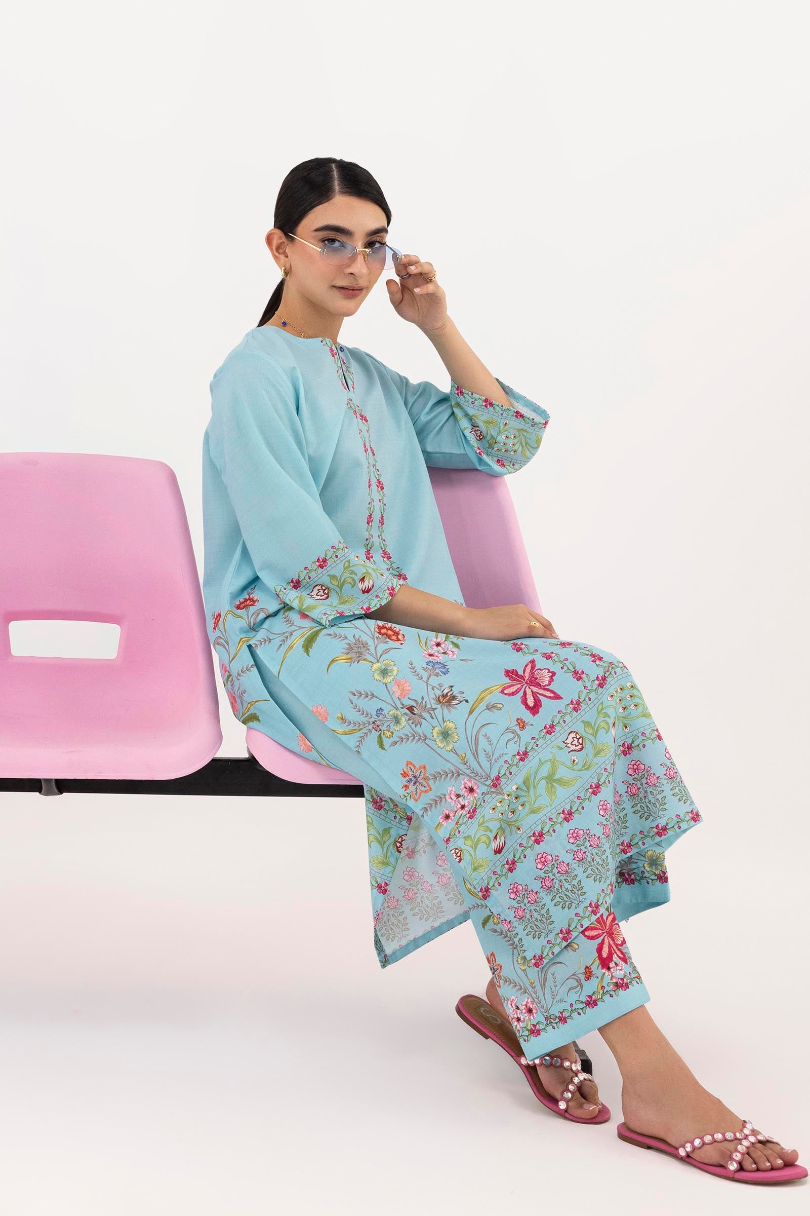 Stitched Printed Viscose Shirt+ Culotte Main image
