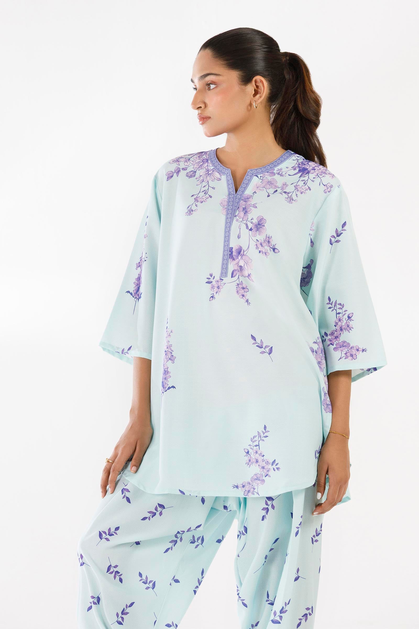 Stitched Printed Viscose Shirt+ Shalwar Secondary image