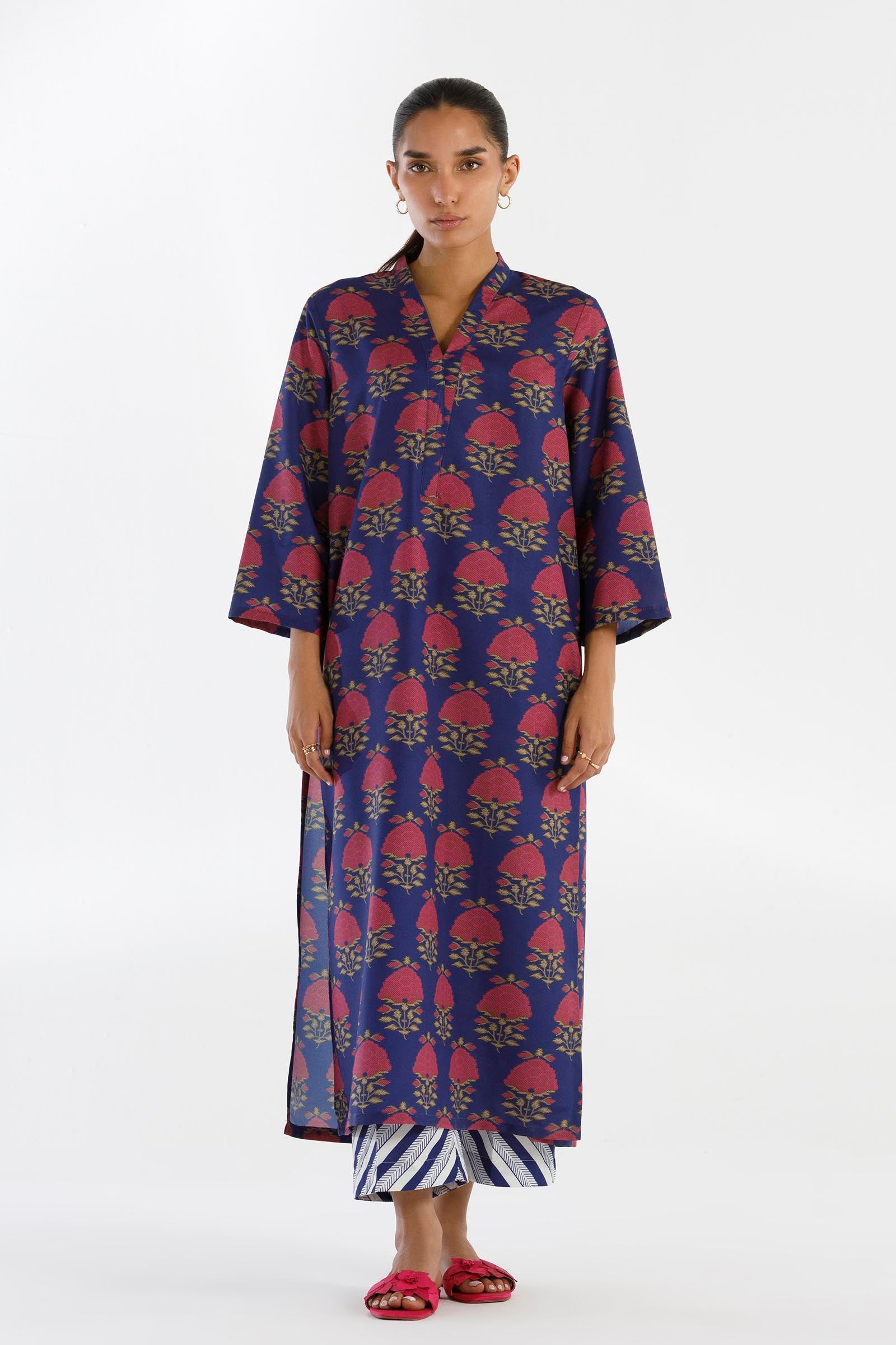 Stitched Printed Viscose Shirt+ Culotte Main image