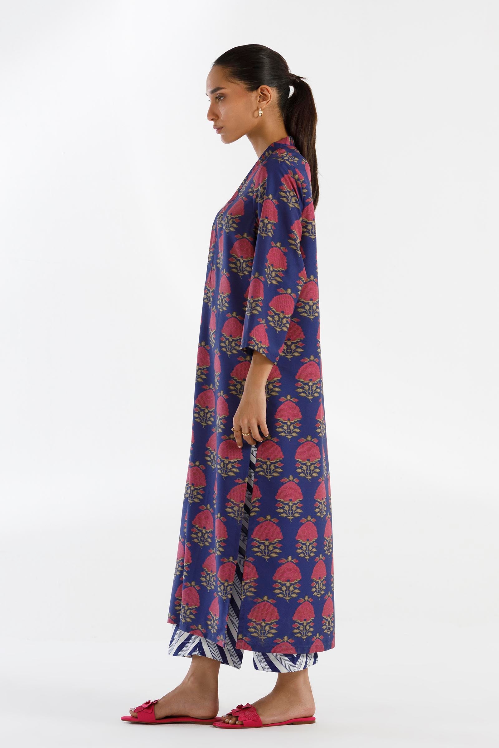 Stitched Printed Viscose Shirt+ Culotte Secondary image