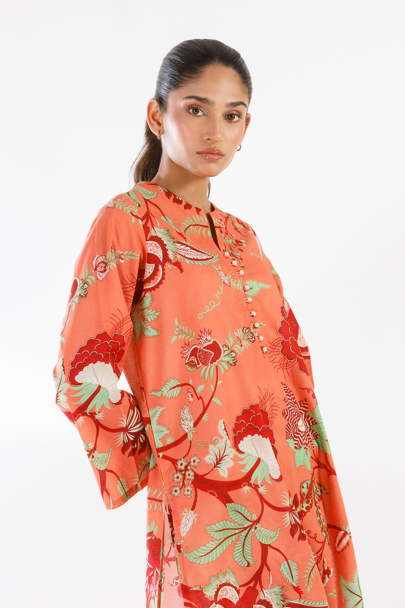 Stitched Printed Lawn Shirt+ Culotte Secondary image
