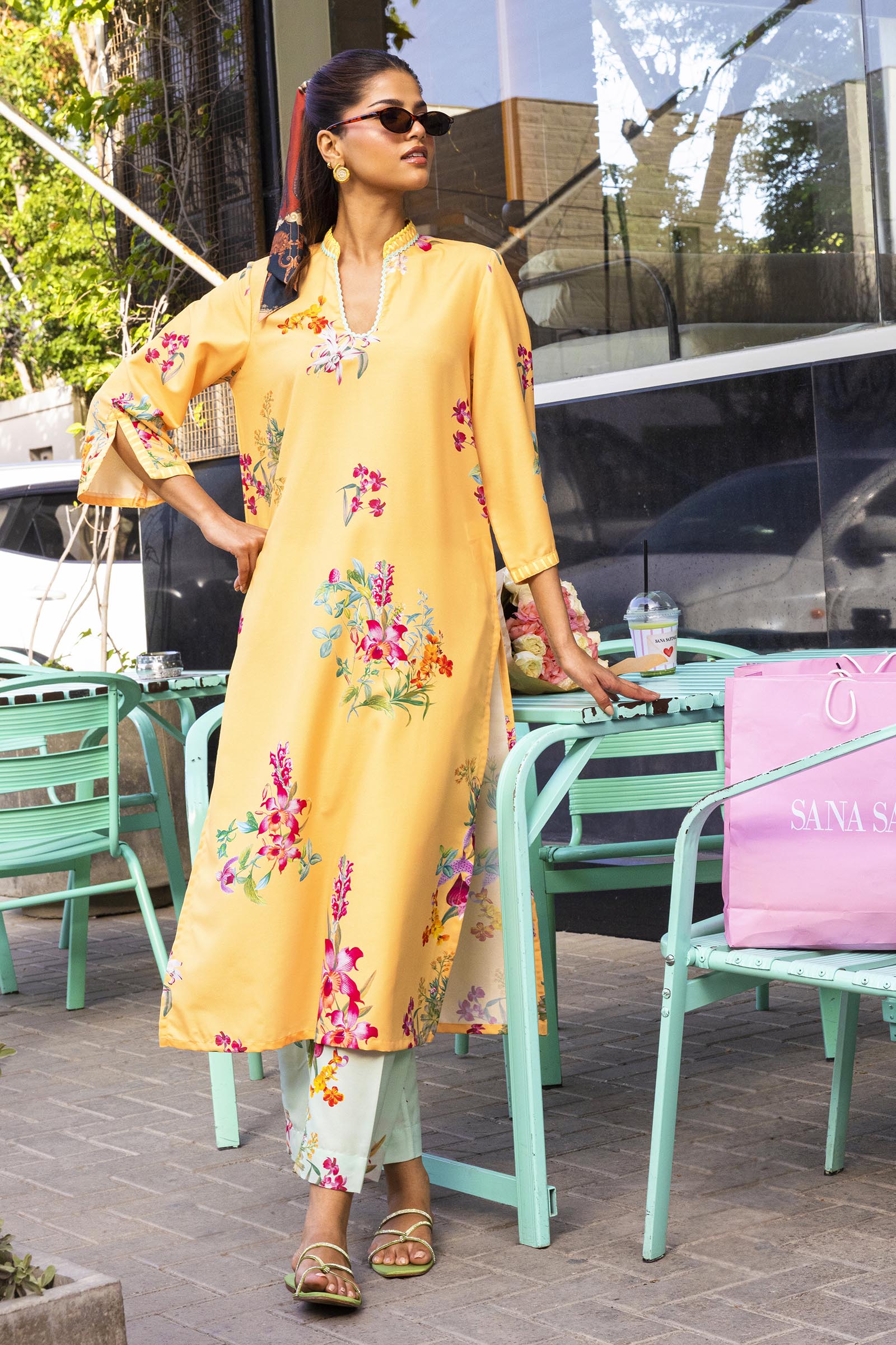 Stitched Printed Viscose Shirt+ Culotte Main image