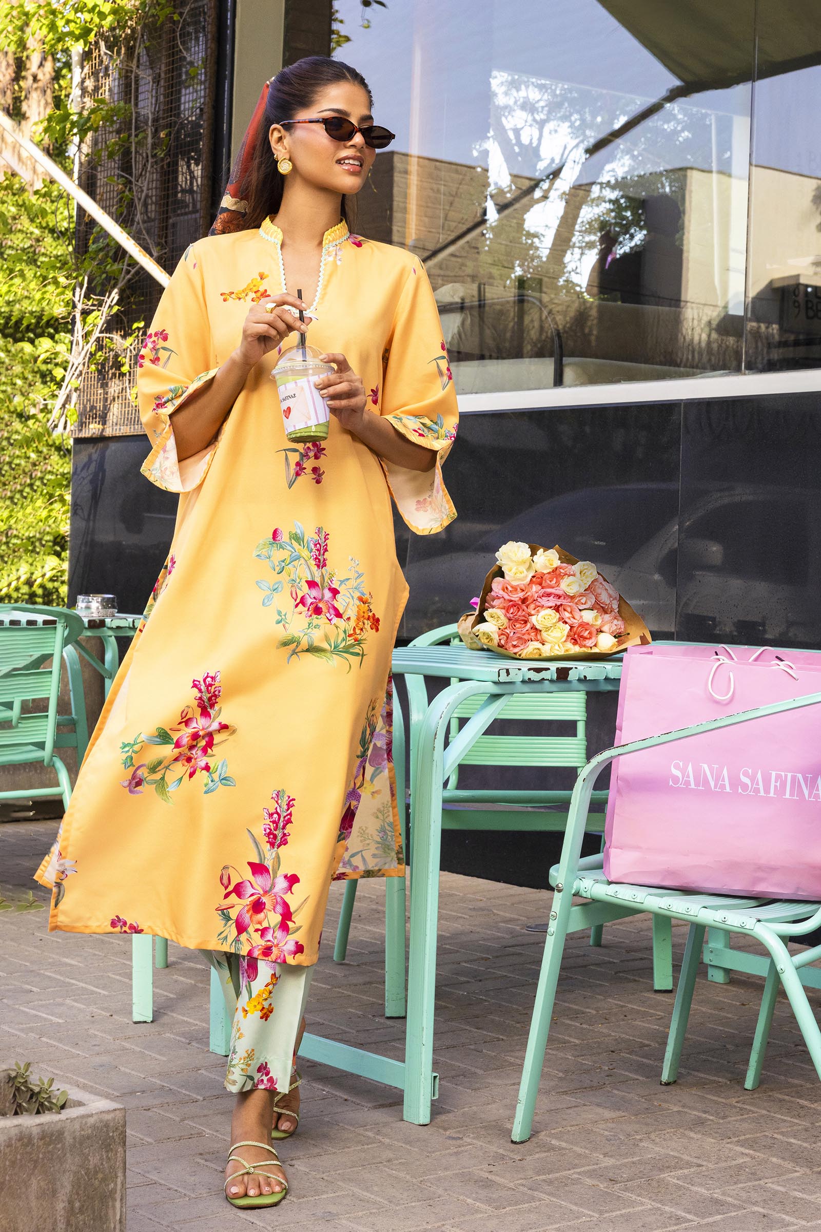 Stitched Printed Viscose Shirt+ Culotte Secondary image