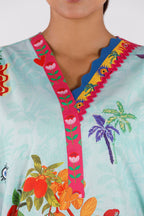 Stitched Printed Lawn Shirt+ Culotte