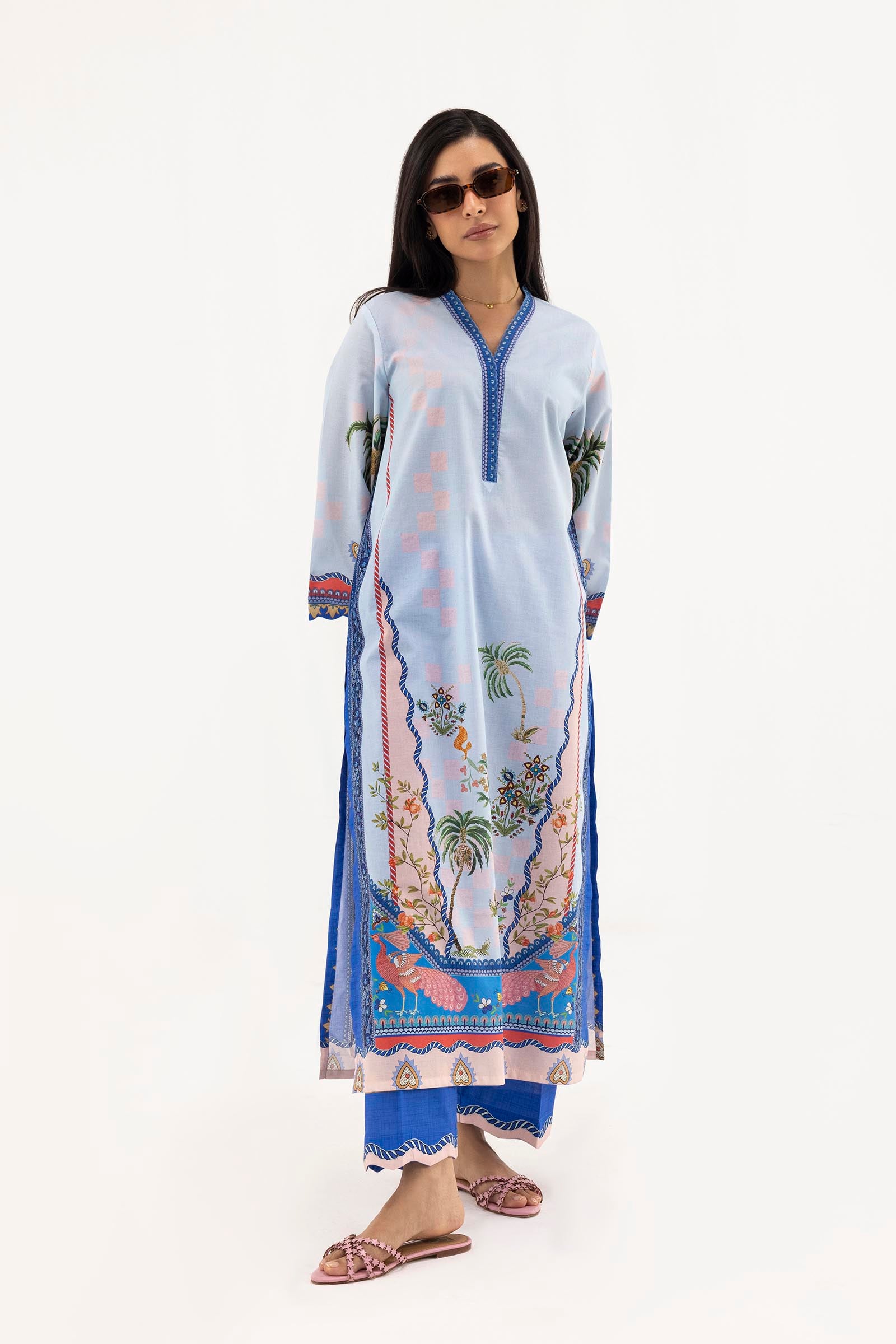 Stitched Printed Lawn Shirt+ Culotte Main image