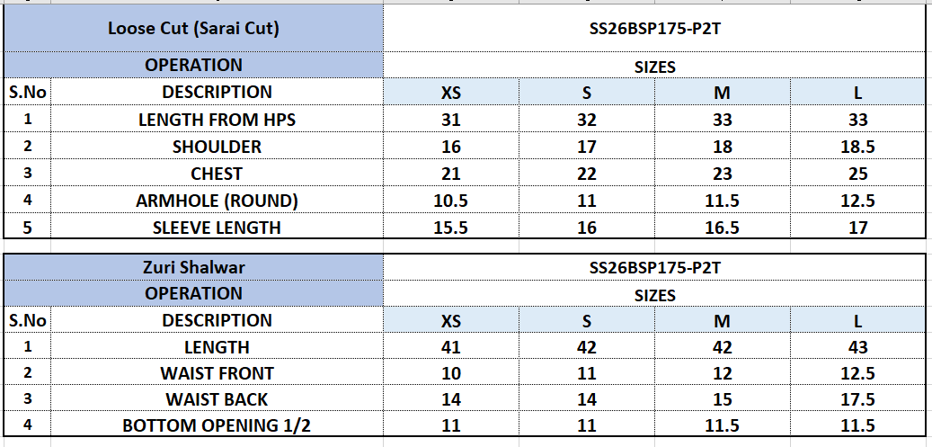 Size Chart