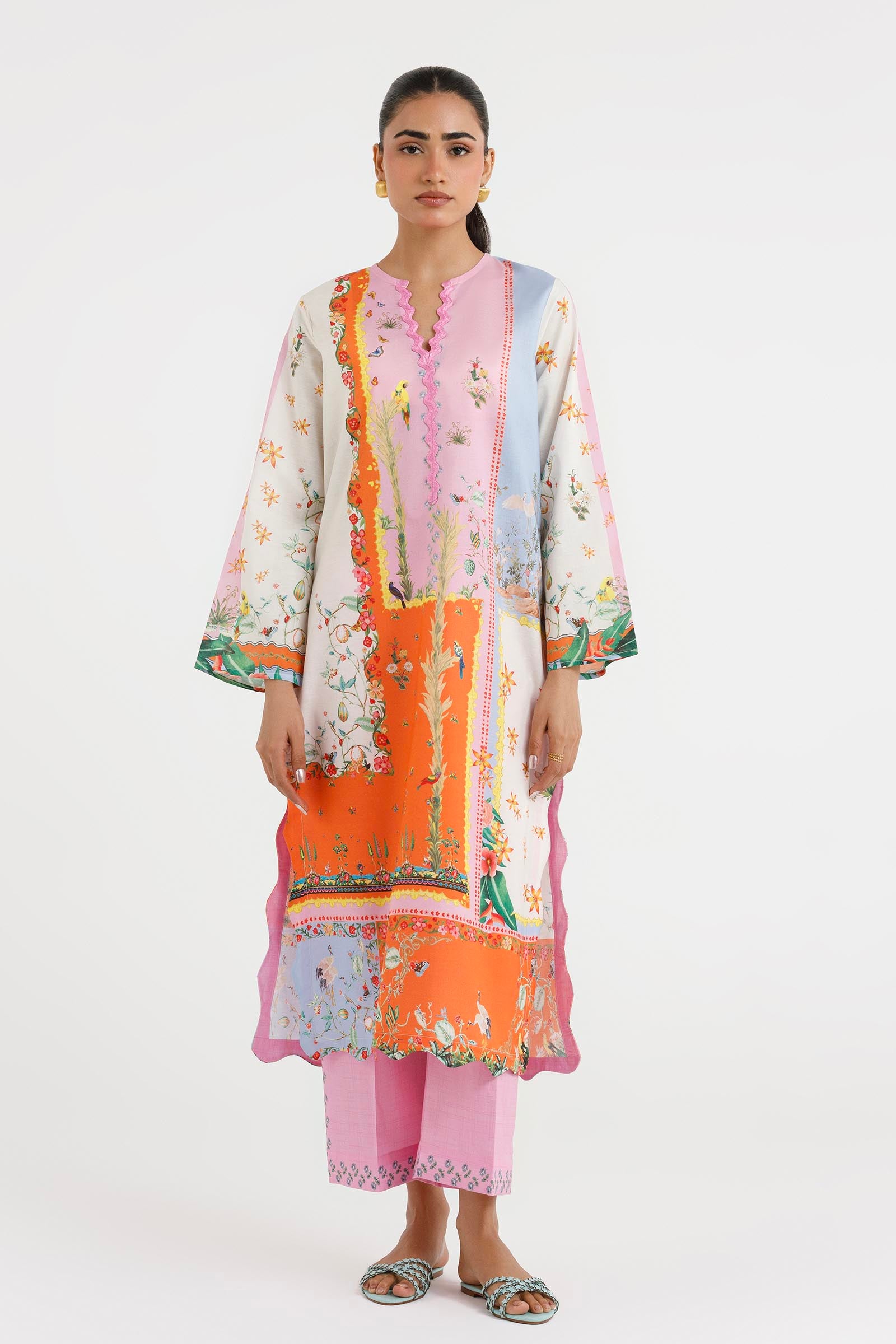 Stitched Printed Lawn Shirt+ Culotte Main image
