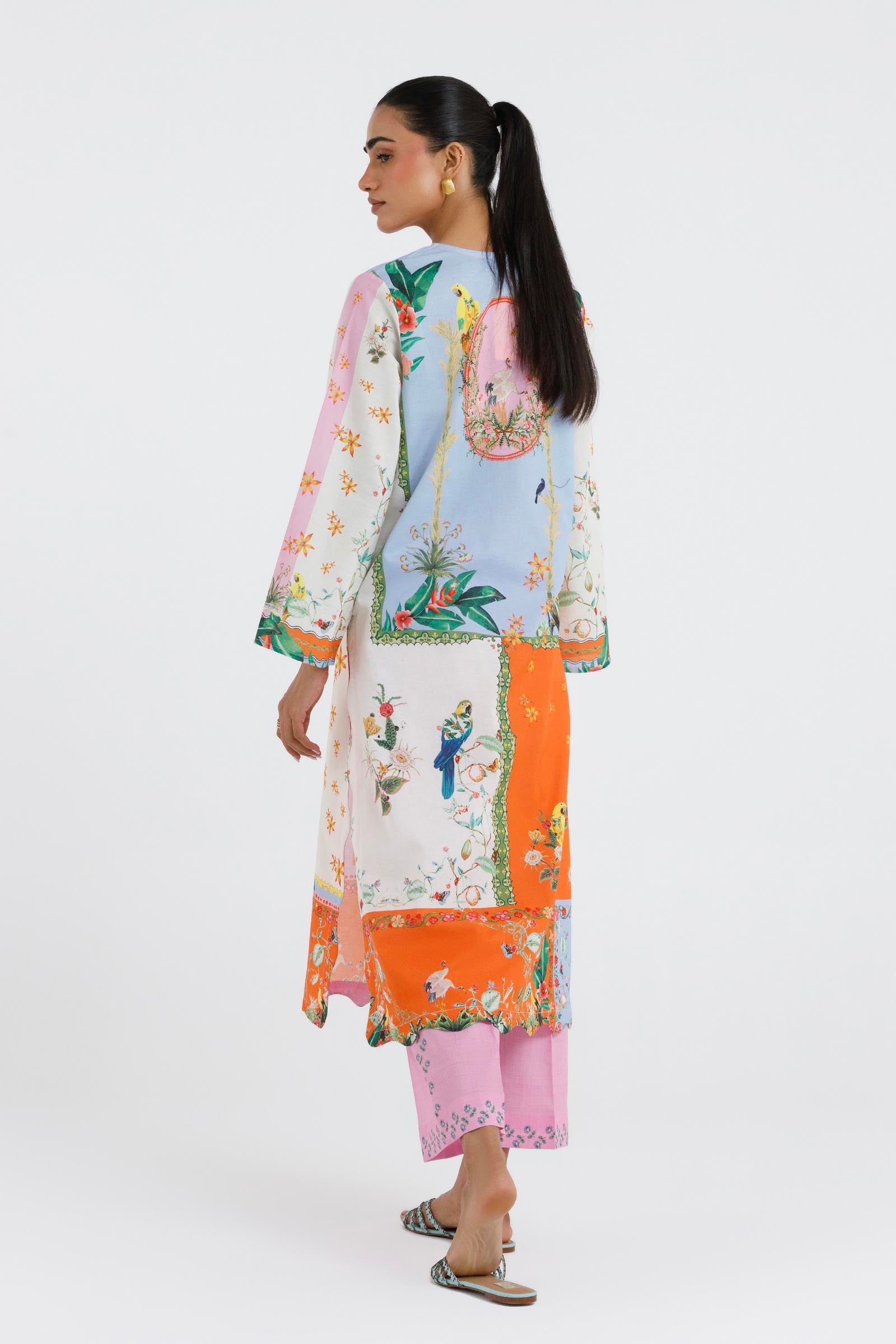 Stitched Printed Lawn Shirt+ Culotte Secondary image