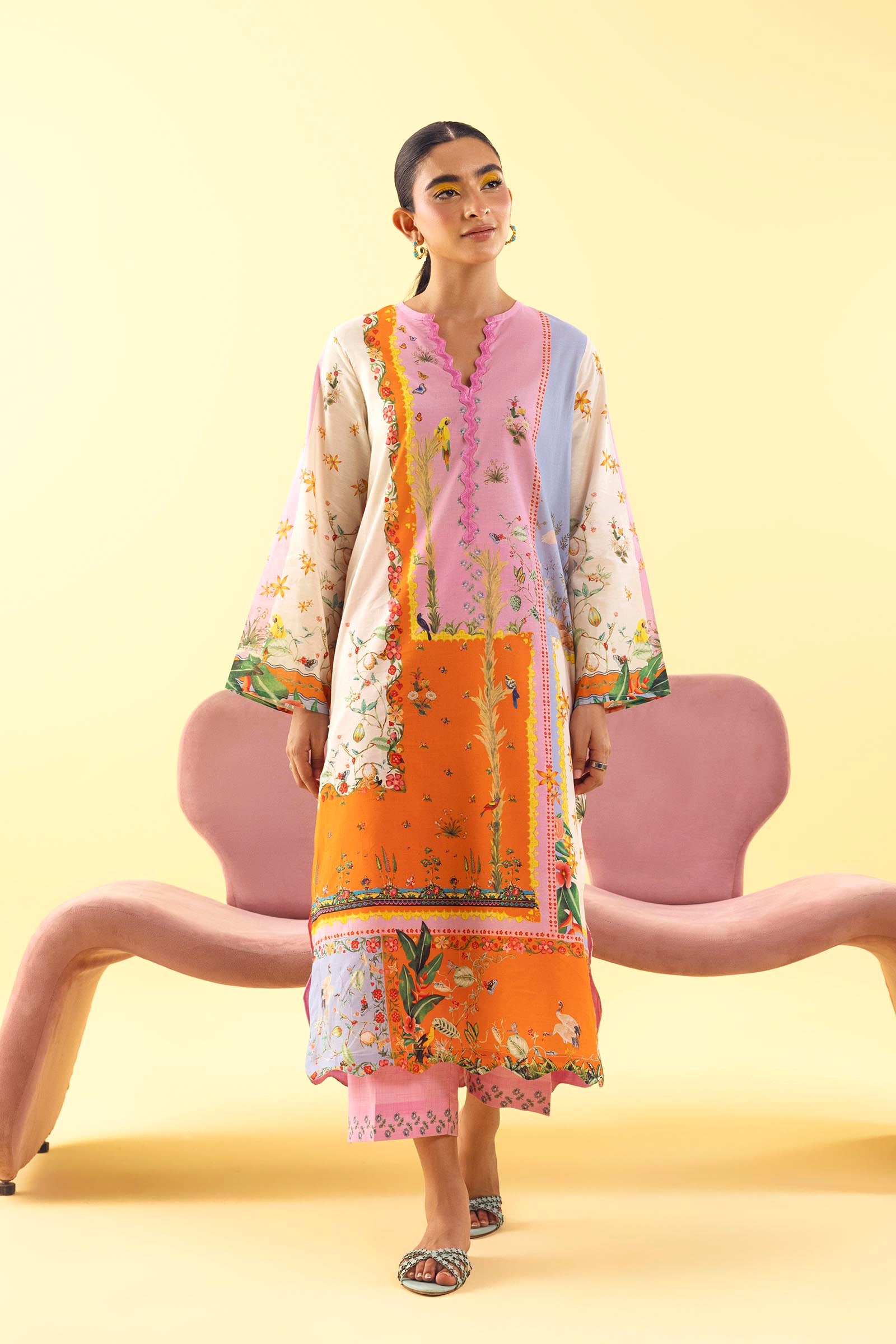 Stitched Printed Lawn Shirt+ Culotte Main image
