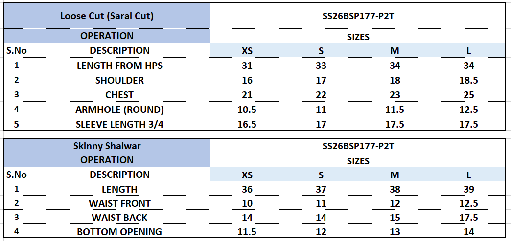 Size Chart