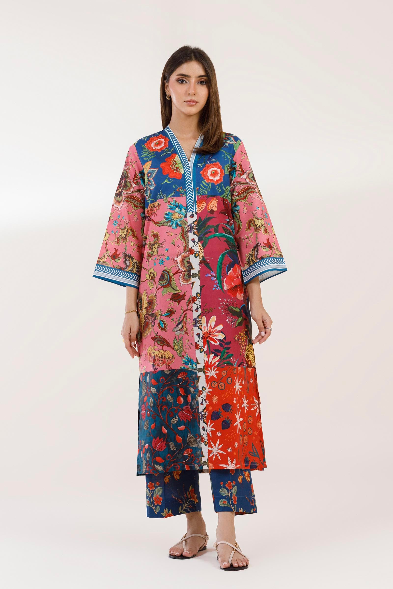 Stitched Printed Lawn Shirt+ Culotte Main image
