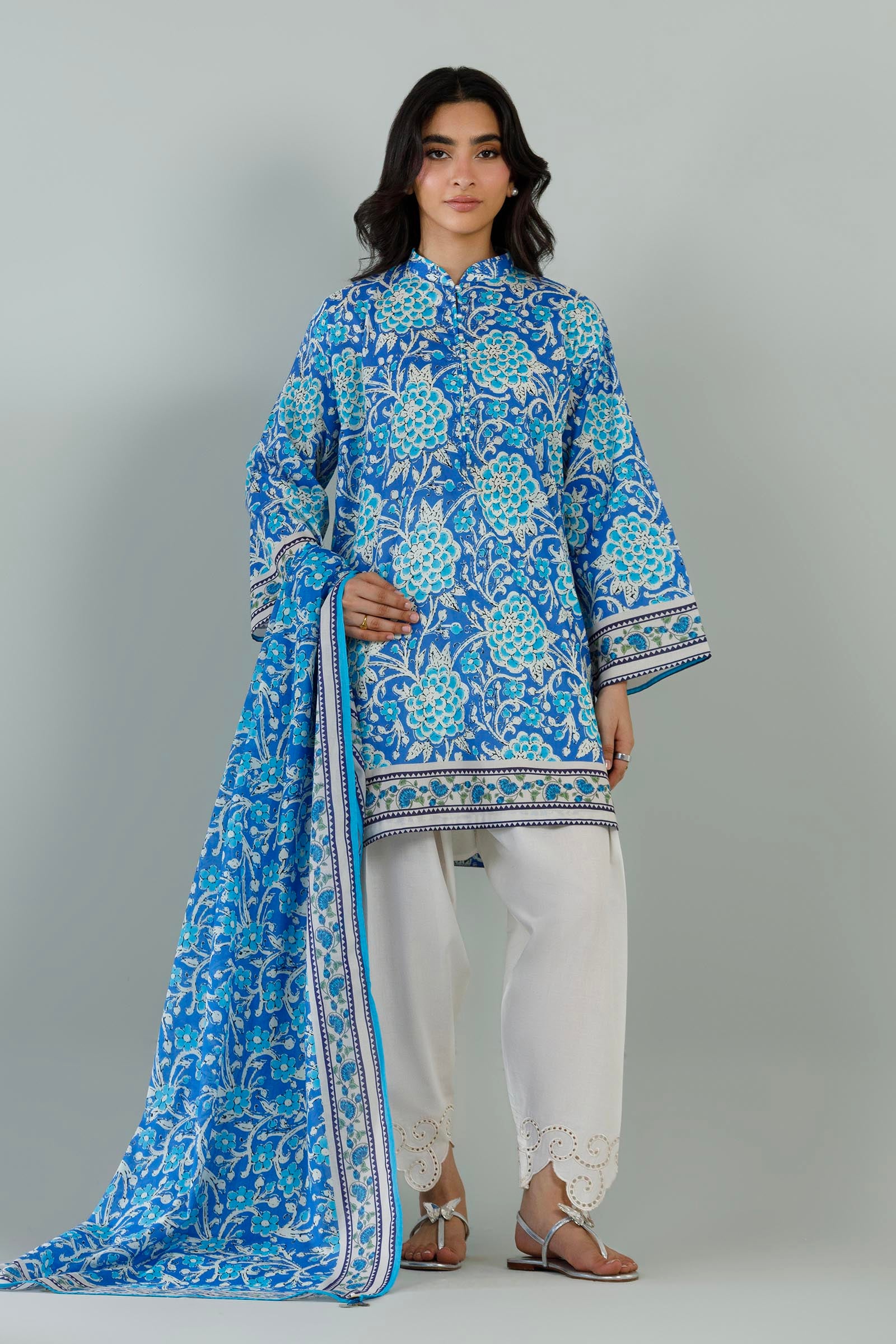 Stitched Printed Lawn Shirt+ Dupatta Main image