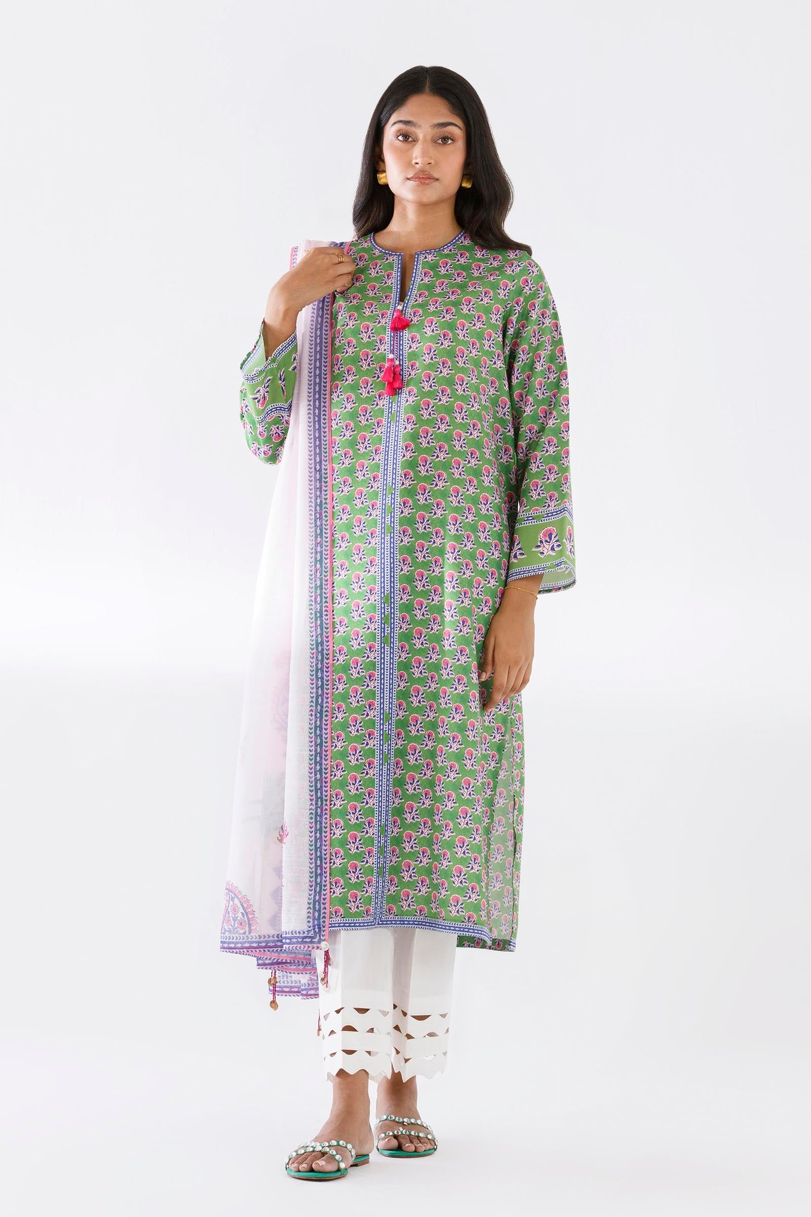 Stitched Printed Viscose Shirt+ Dupatta Main image