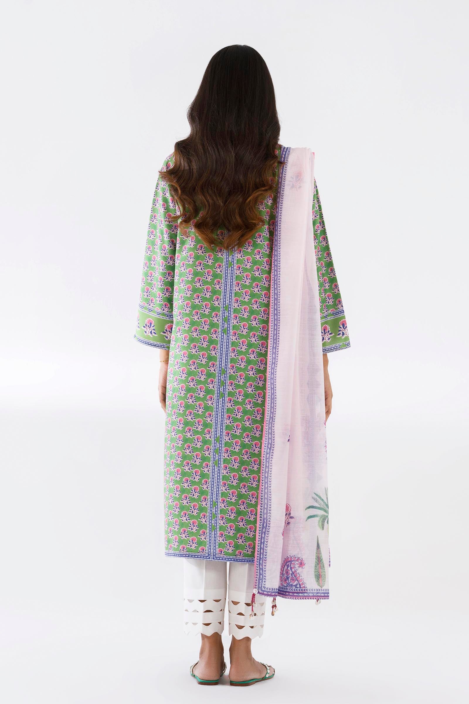 Stitched Printed Viscose Shirt+ Dupatta Secondary image