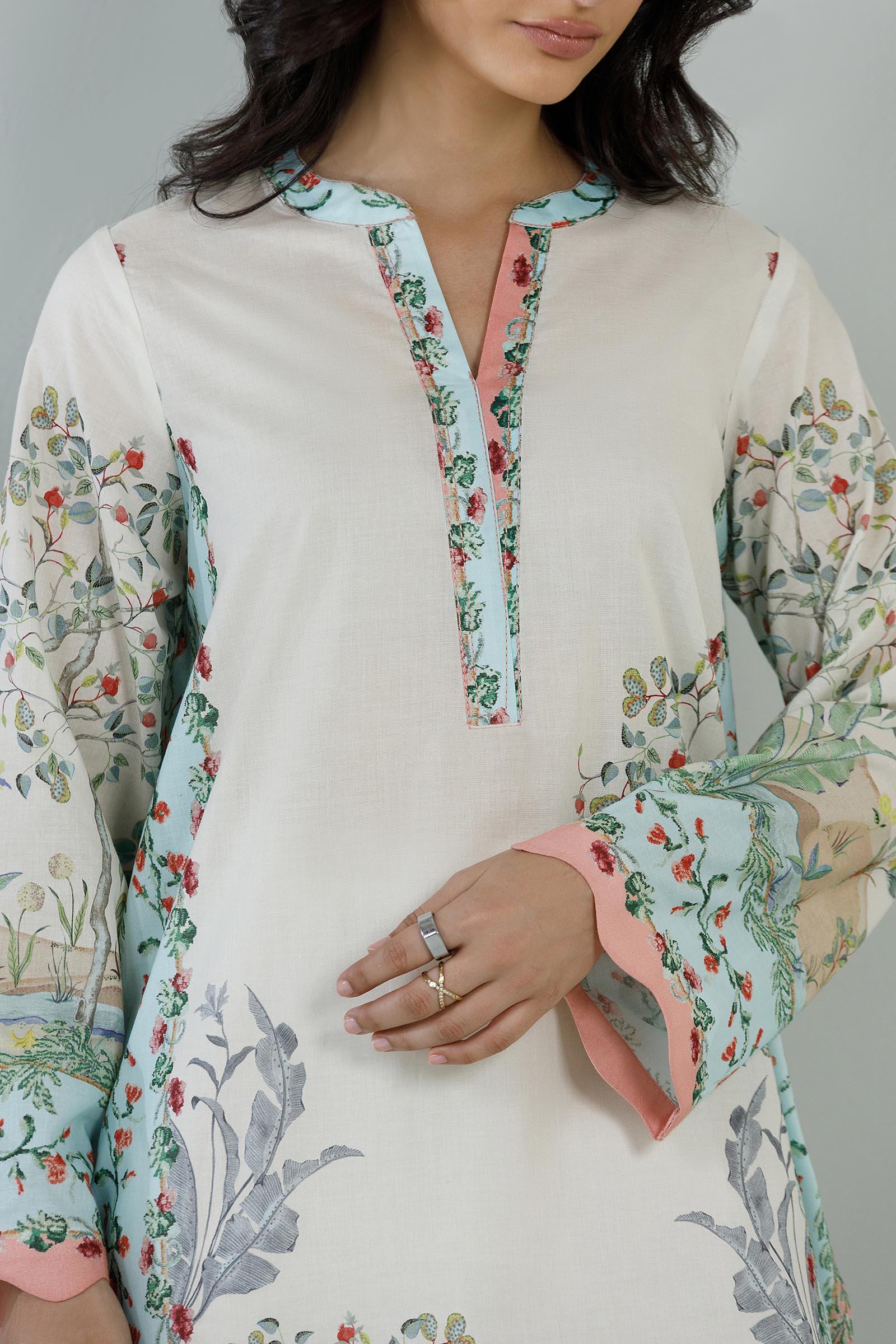 Stitched Printed Lawn Shirt+ Dupatta Secondary image