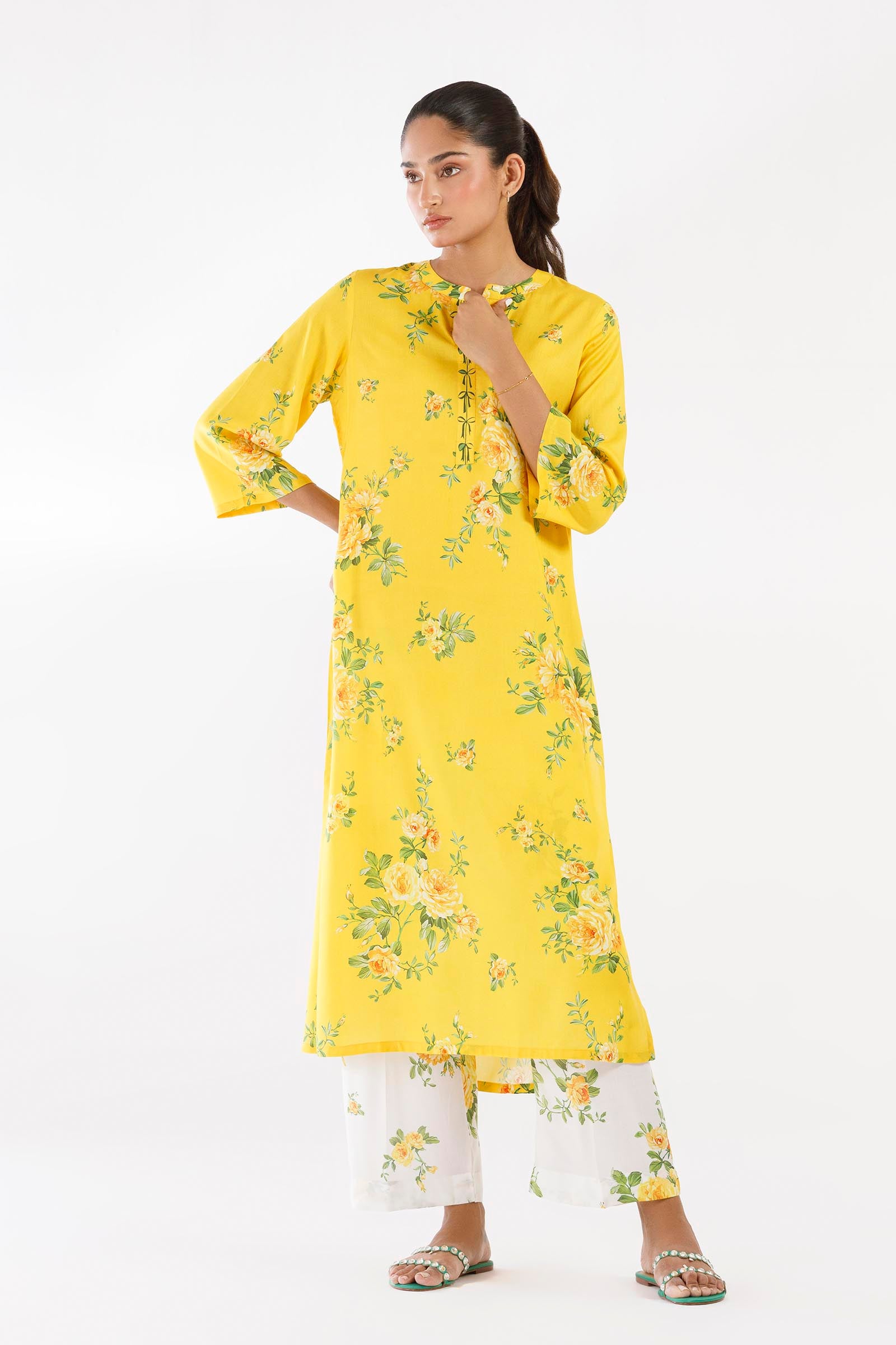 Stitched Printed Linen Shirt+ Culotte Main image