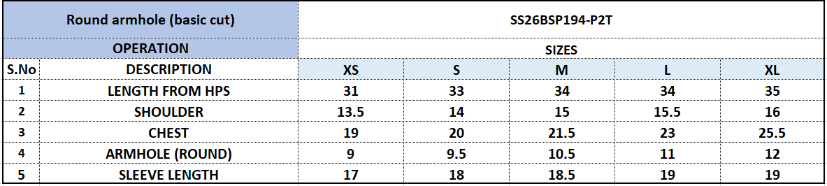 Size Chart