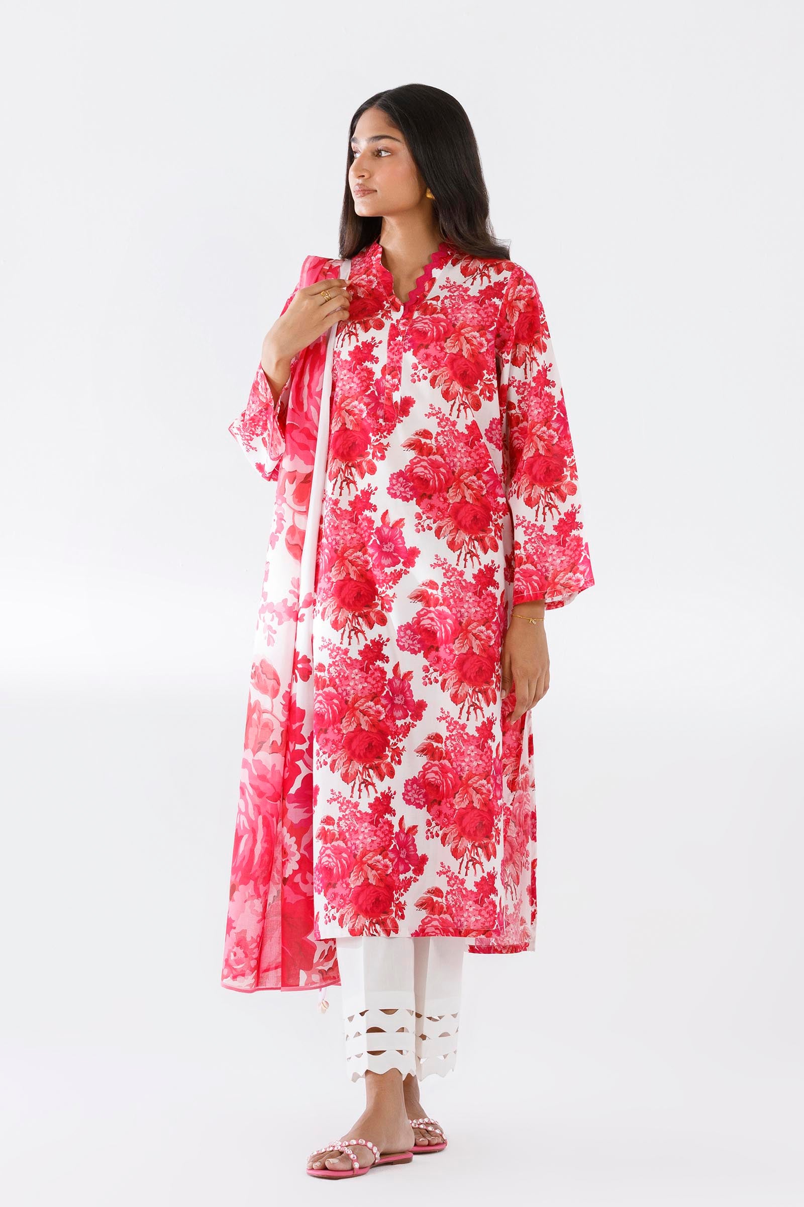 Stitched Printed Lawn Shirt+ Dupatta Main image