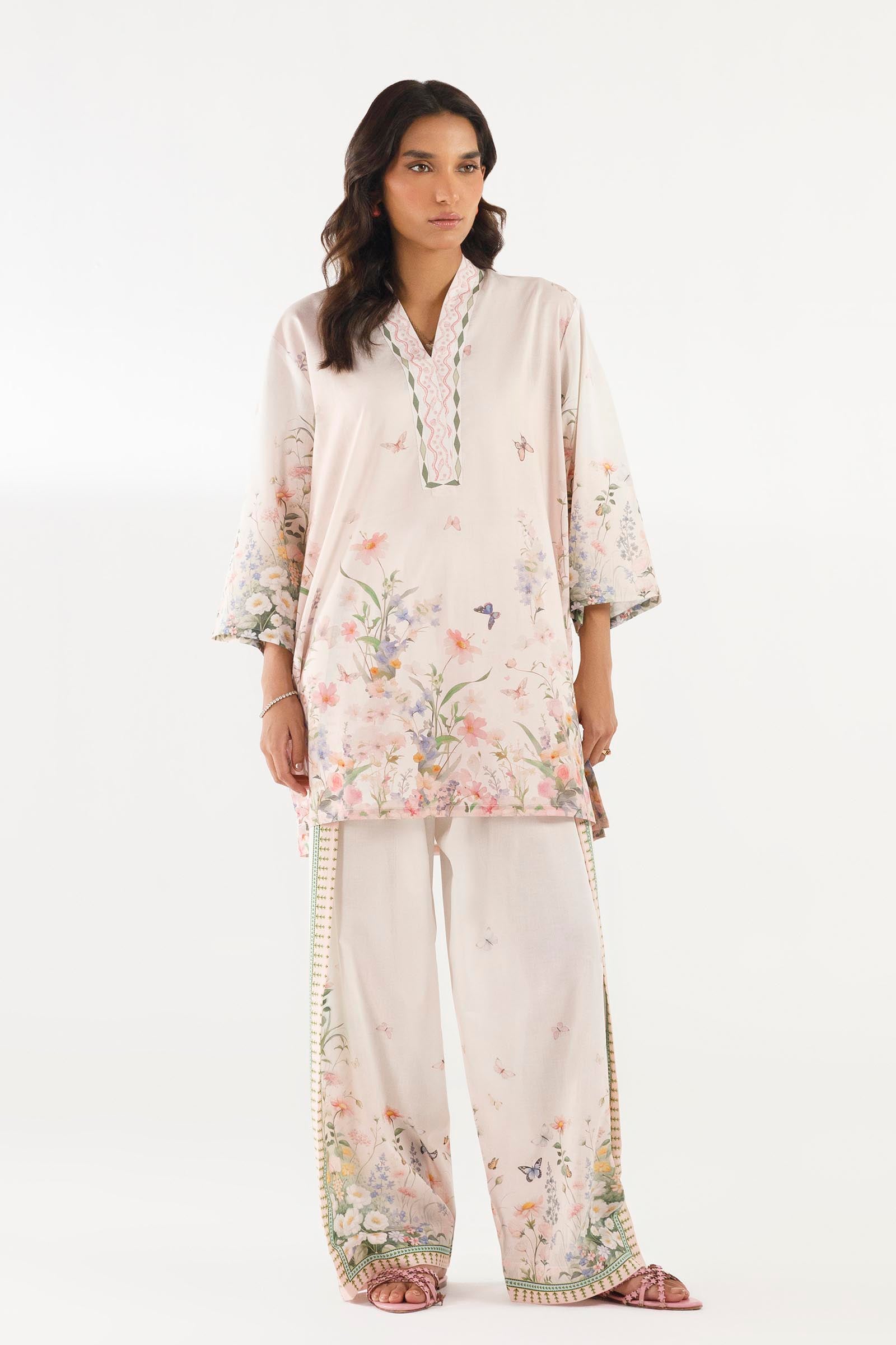 Stitched Printed Lawn Shirt+ Culotte Main image
