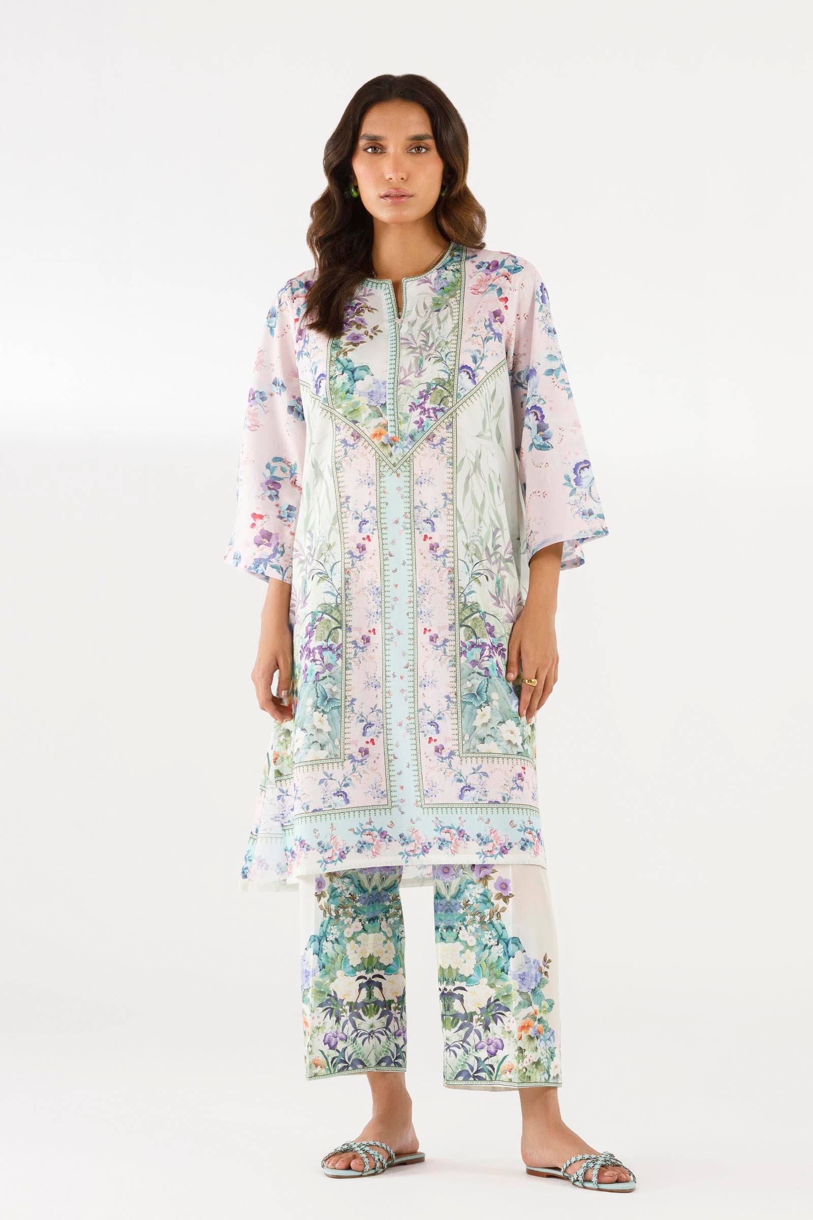Stitched Printed Lawn Shirt+ Culotte Main image