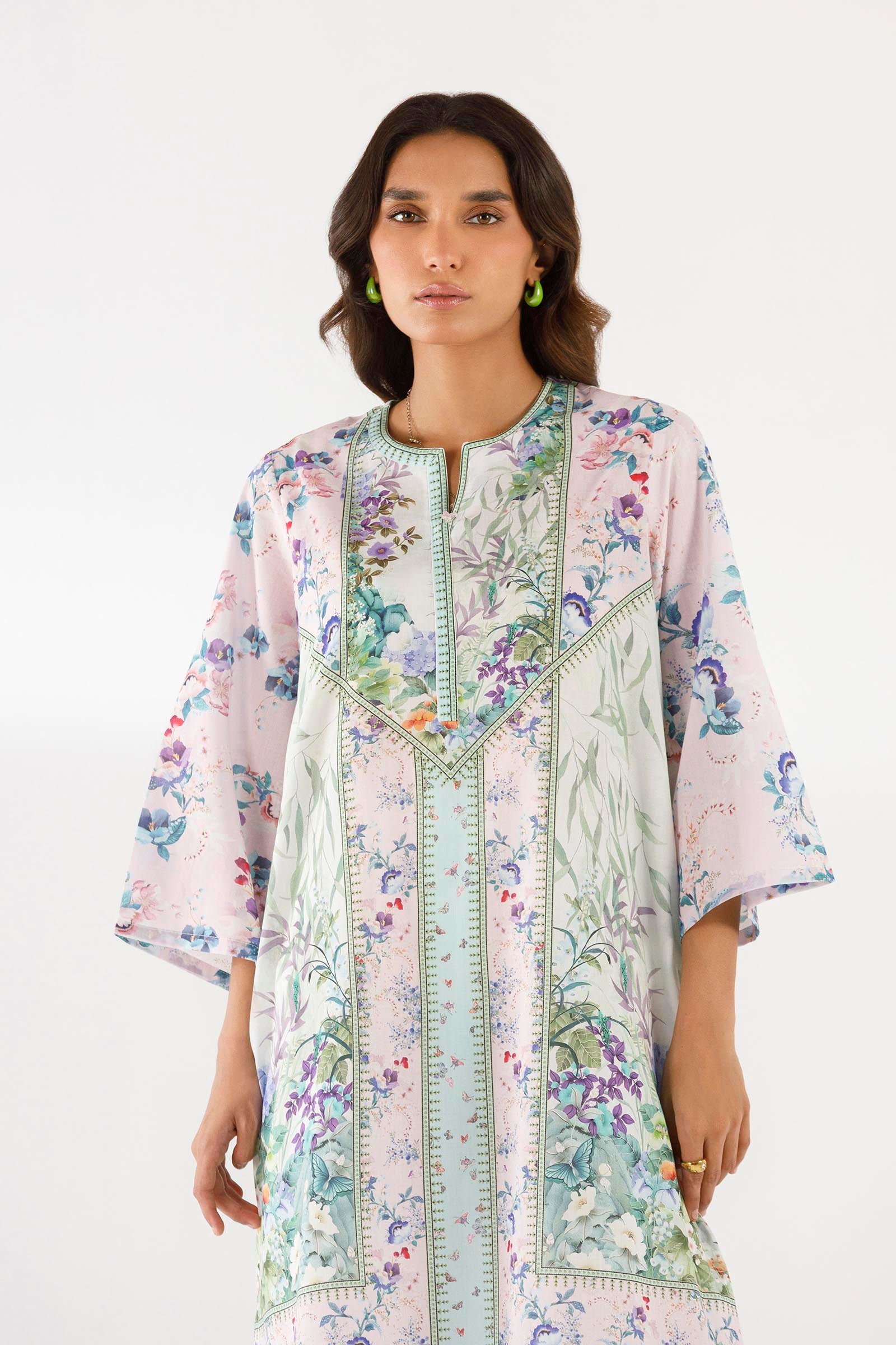 Stitched Printed Lawn Shirt+ Culotte Secondary image