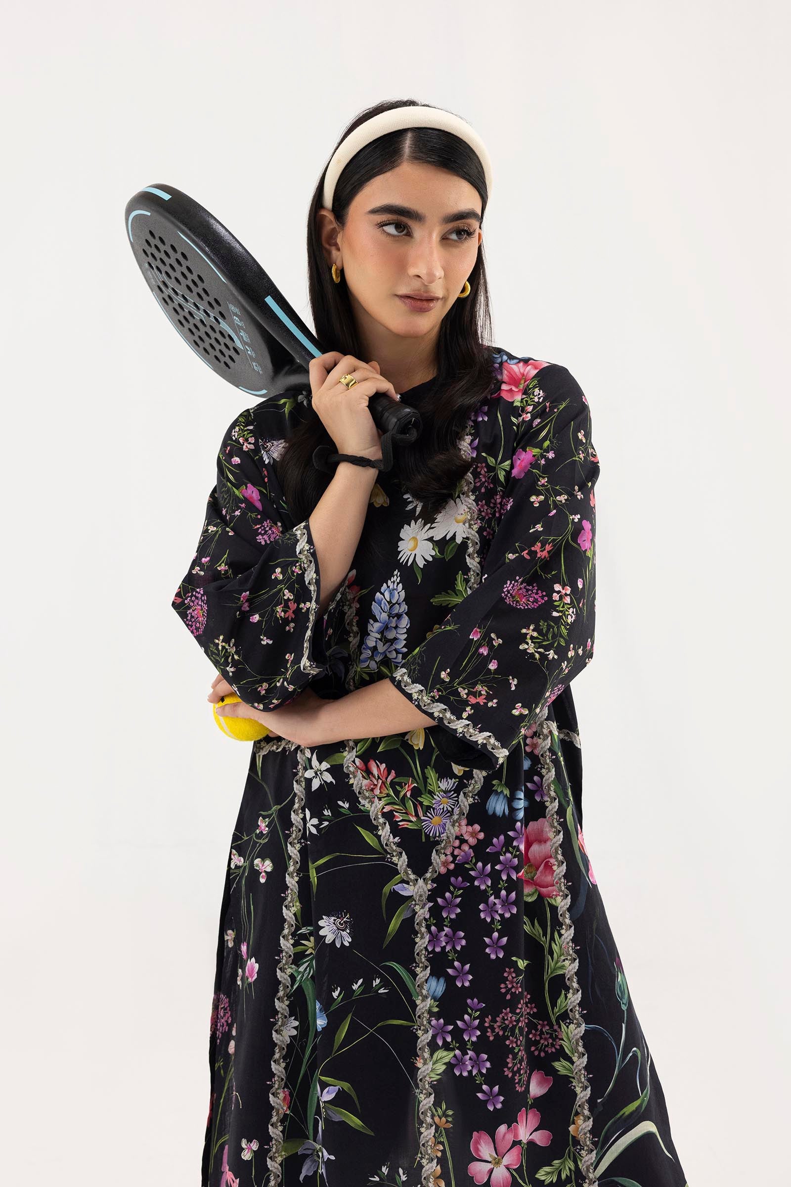 Stitched Printed Lawn Shirt+ Culotte Secondary image