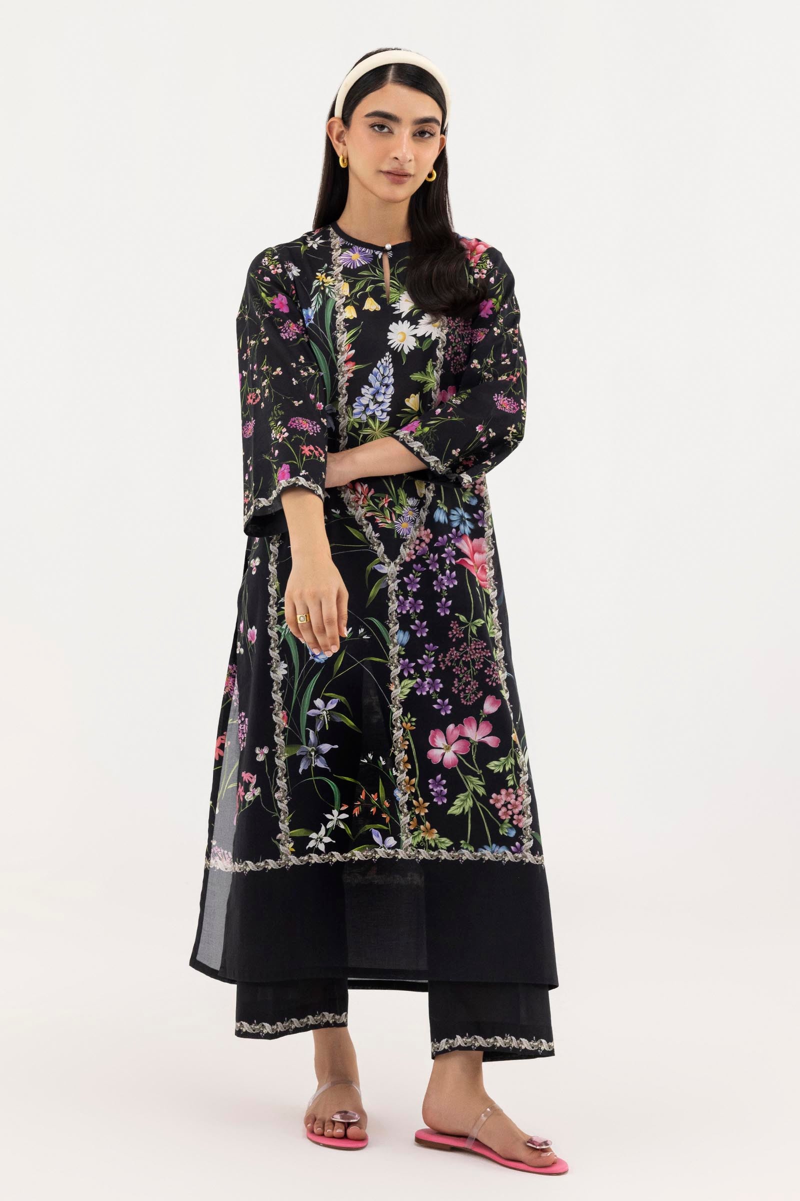 Stitched Printed Lawn Shirt+ Culotte Main image