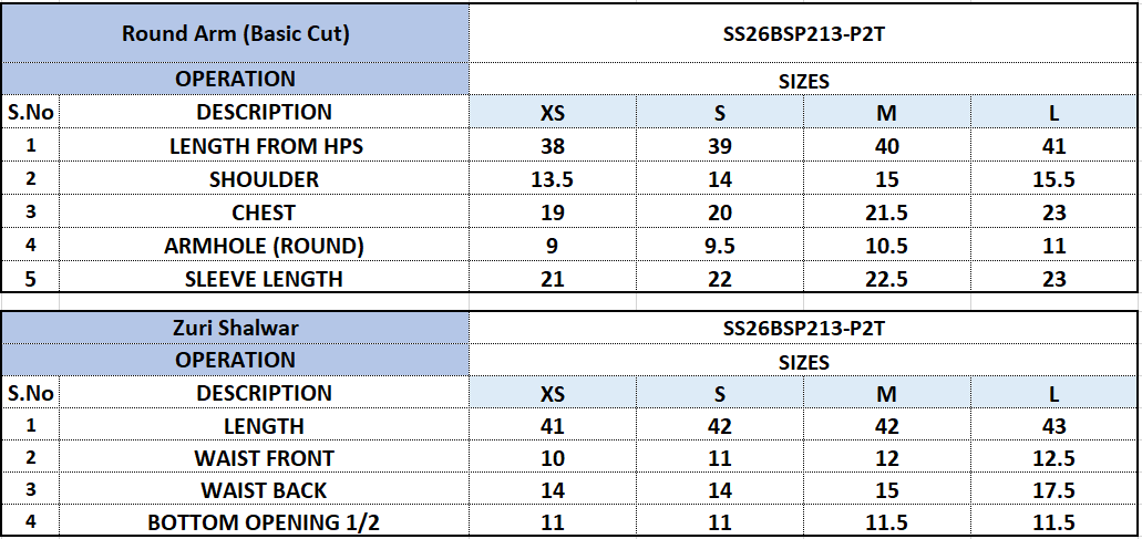 Size Chart