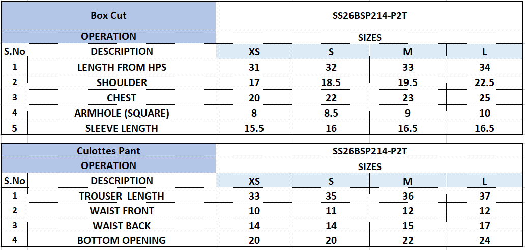 Size Chart