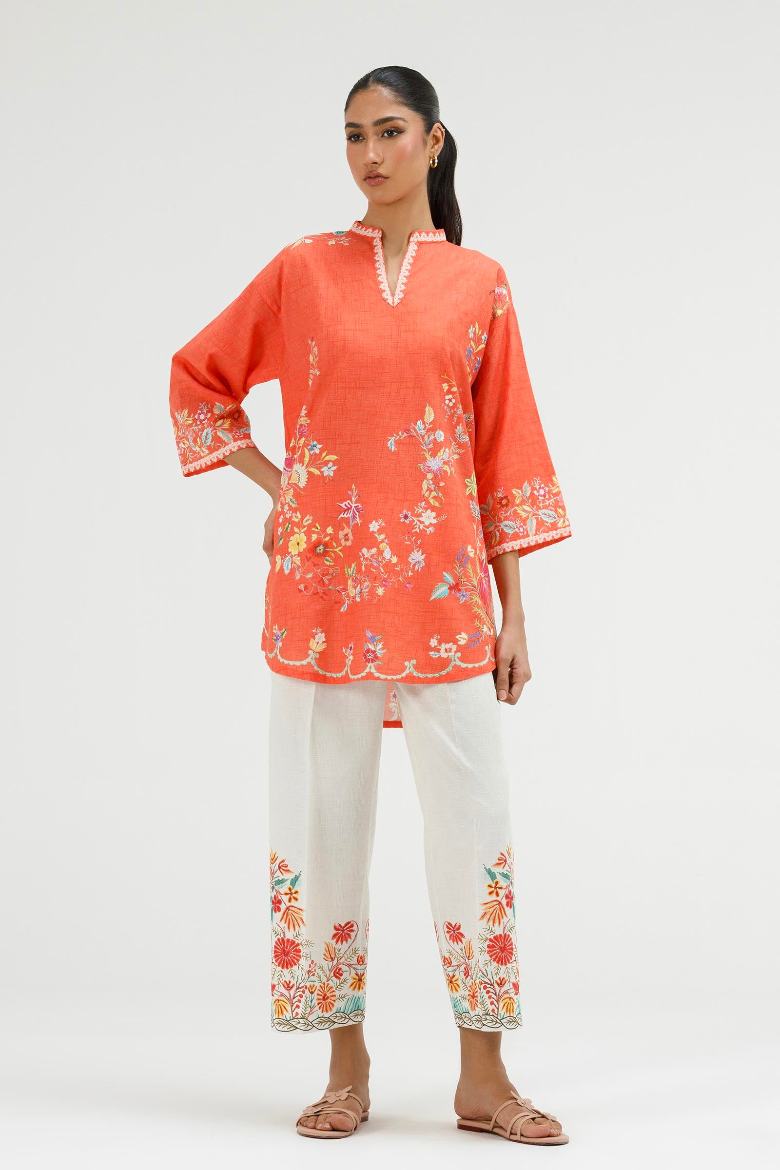 Stitched Printed Dobby Shirt+ Culotte Main image
